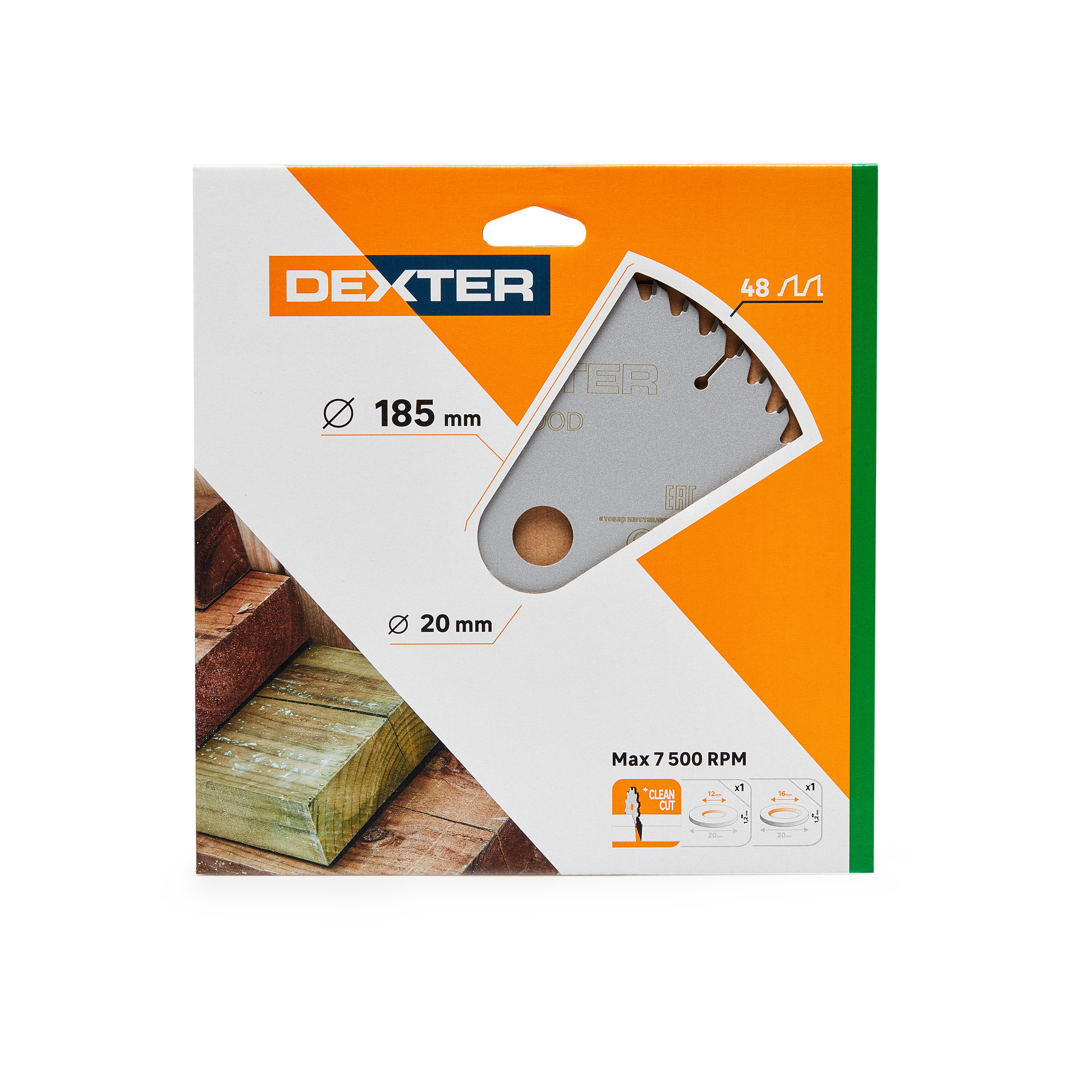 Disco de sierra circular DEXTER para madera, 185 x 20 mm y 48 dientes - 2