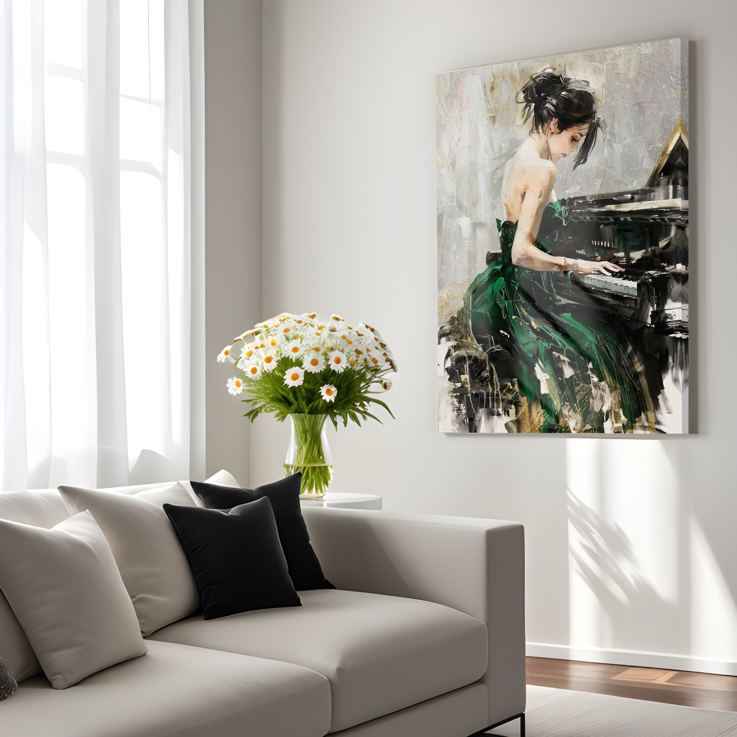 Kanwa Kobieta przy fortepianie 70 x 100 cm - 3