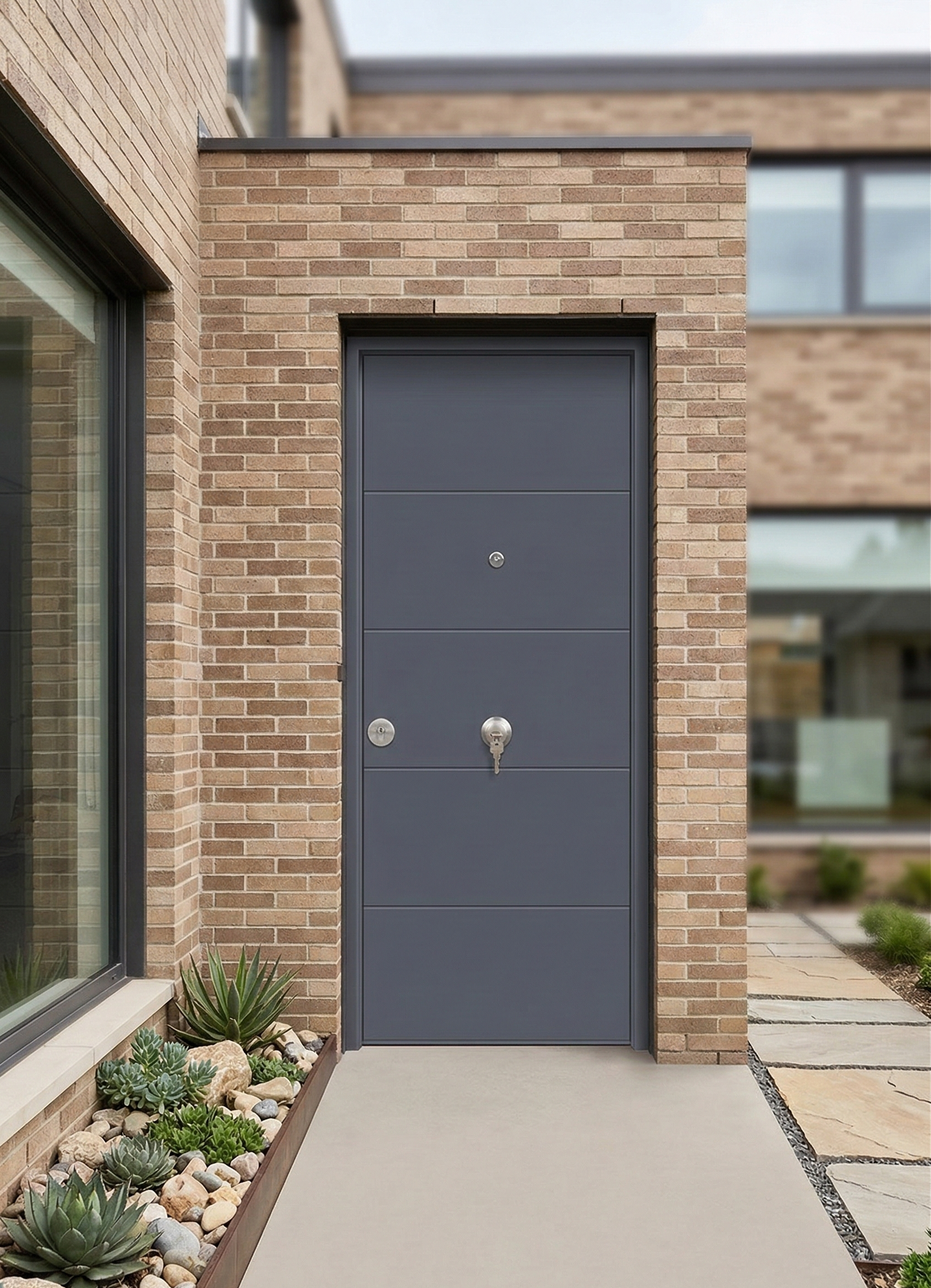 PANEL PUERTA ACORAZADA CARA EXTERIOR PVC GRIS VT5 - 2