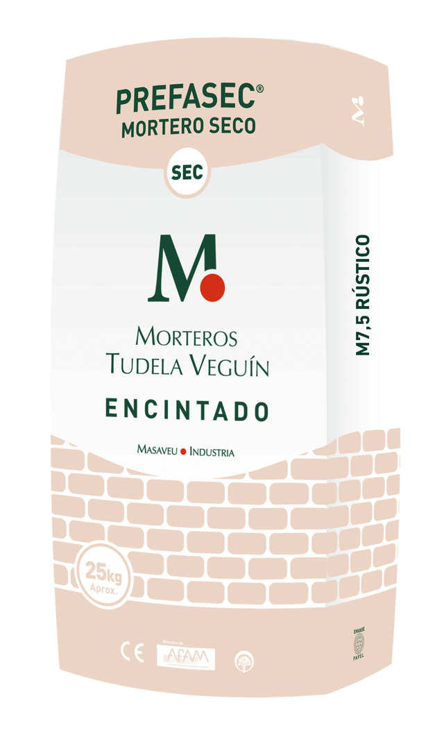 MORTERO SECO ENCINTADO RÃšSTICO M7,5 TUDELA VEGUIN 25 KG