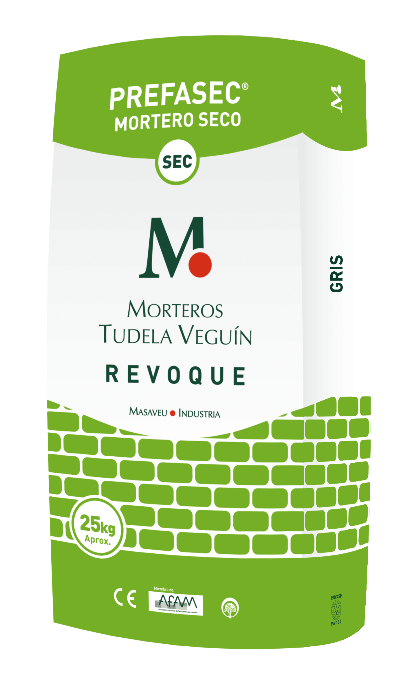 MORTERO CAPA GRUESA TUDELA VEGUIN PREFASEC REVOQUE G 25 KG GRIS - 3