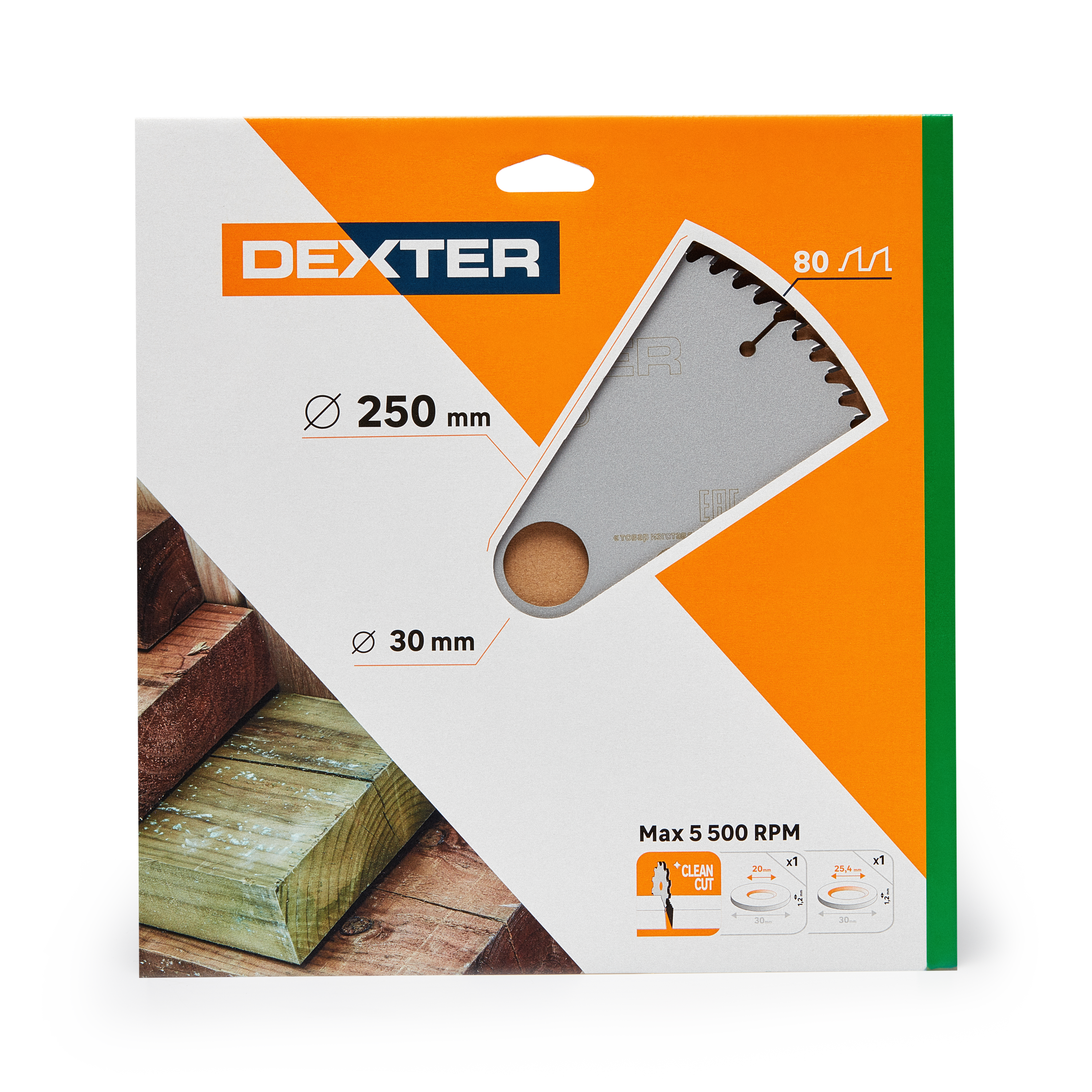 Tarcza do cięcia drewna 250 x 30 mm T80 DEXTER - 3
