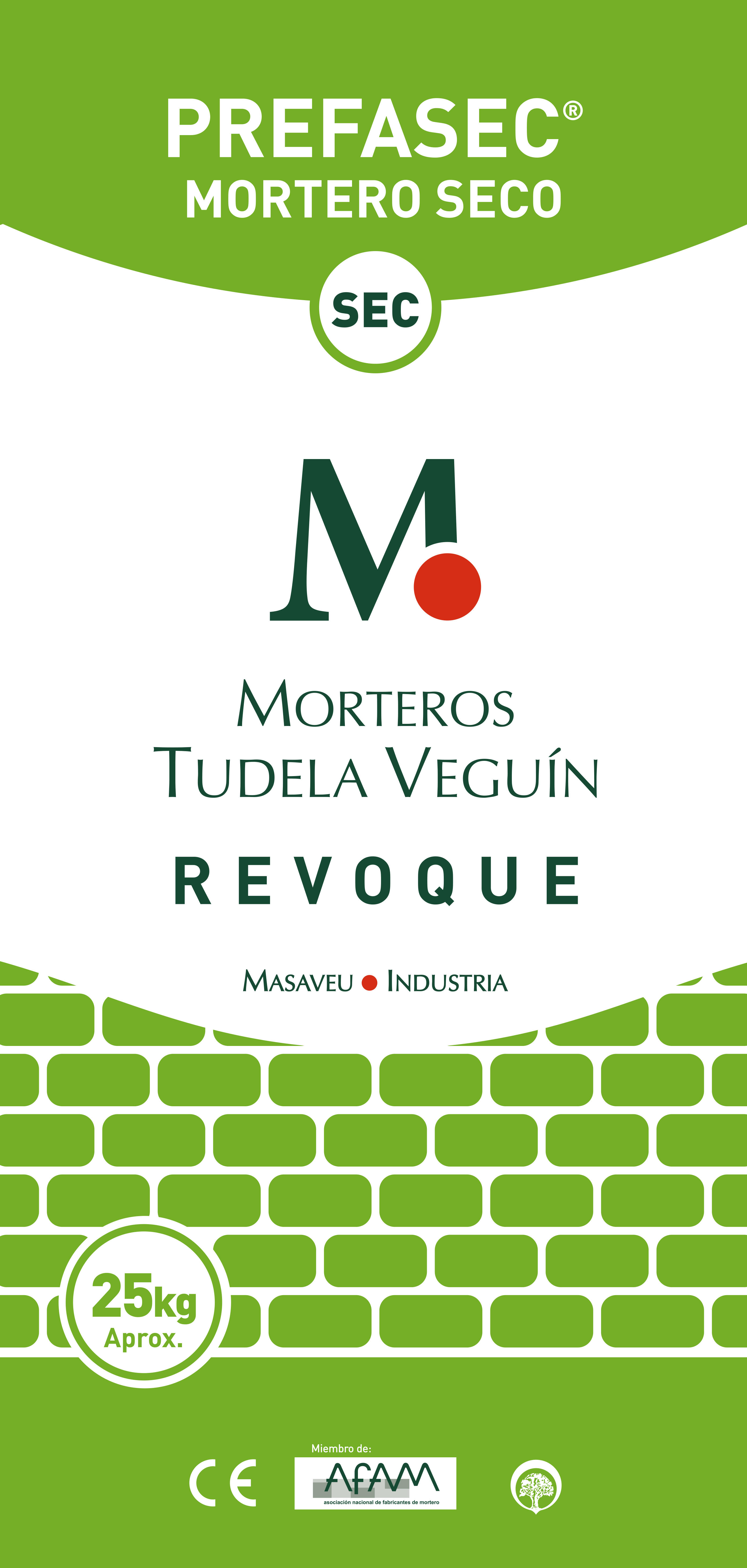 MORTERO CAPA GRUESA TUDELA VEGUIN PREFASEC REVOQUE G 25 KG GRIS - 2