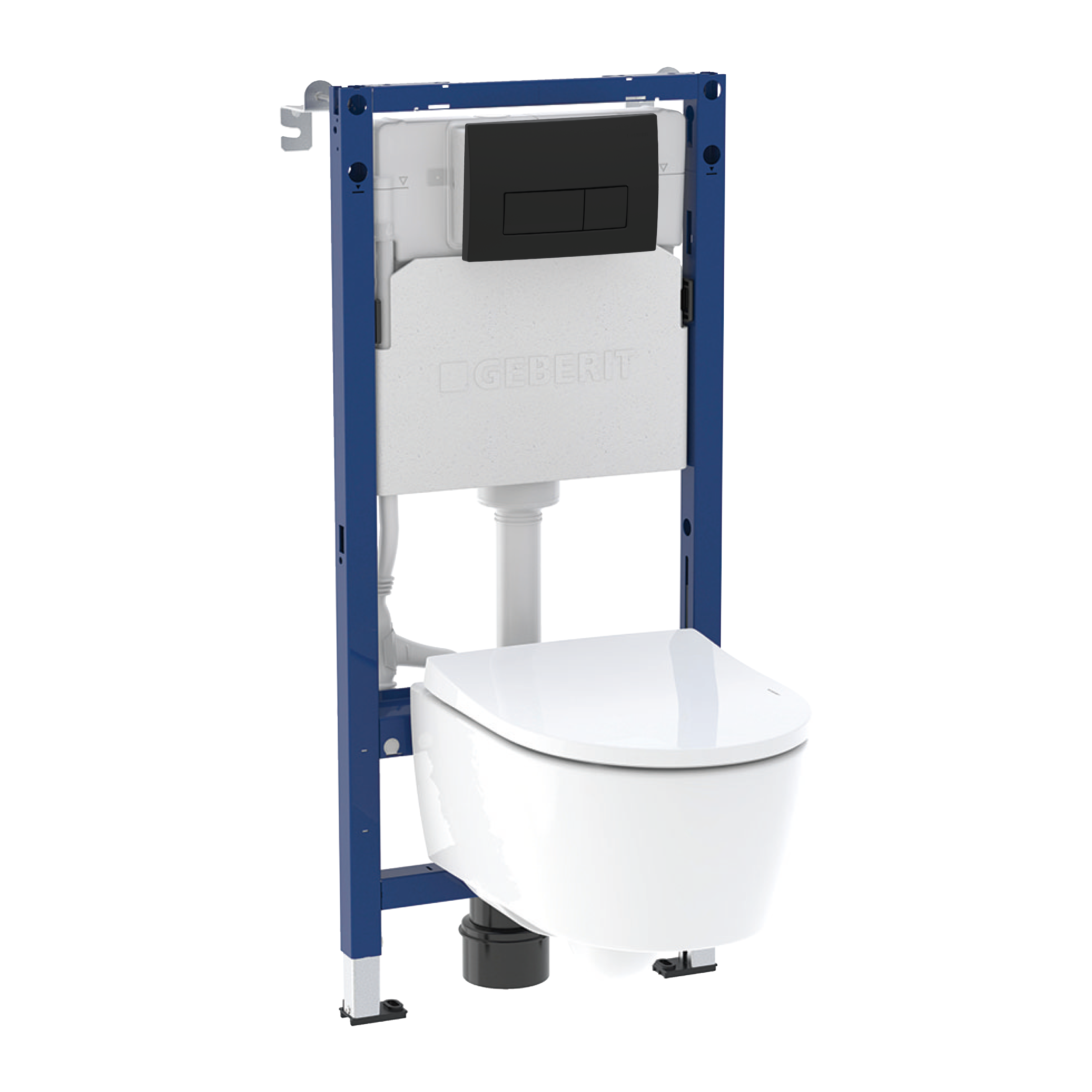 Zestaw podtynkowy WC Naro Mini + miska WC bezkołnierzowa + deska wolnoopadająca + przycisk Delta 50 czarny Geberit