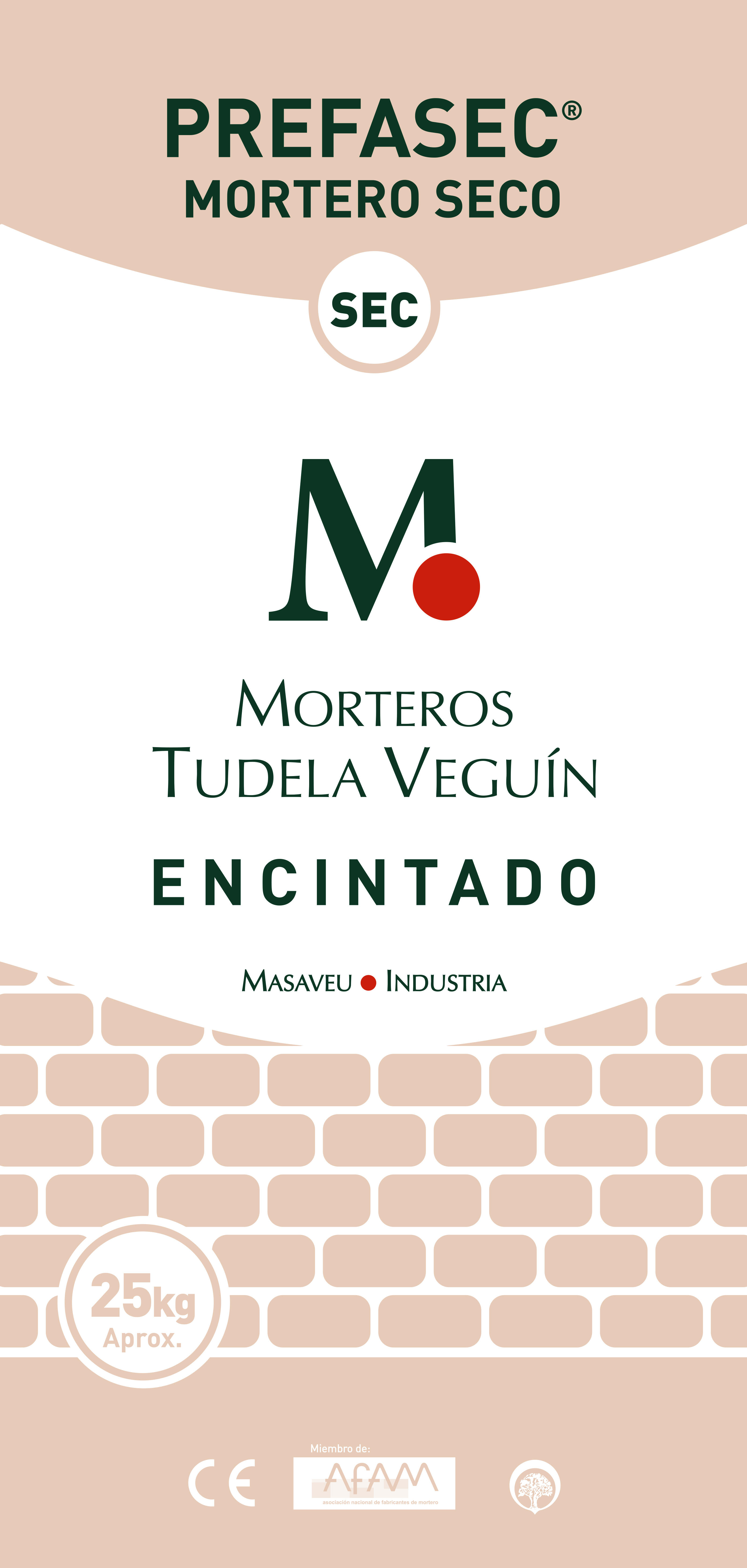 MORTERO SECO ENCINTADO OSCURO M7,5 TUDELA VEGUIN 25 KG - 2