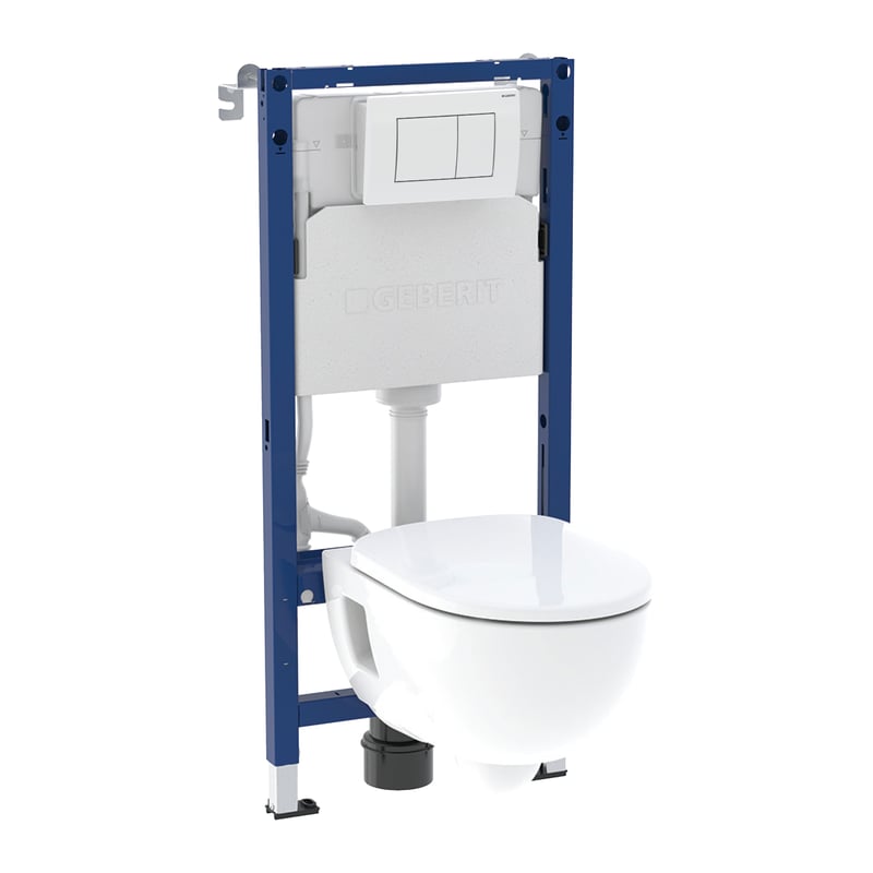 Zestaw podtynkowy WC Libris + miska WC Sand bezkołnierzowa + deska wolnoopadająca + przycisk Delta 30 biały Geberit