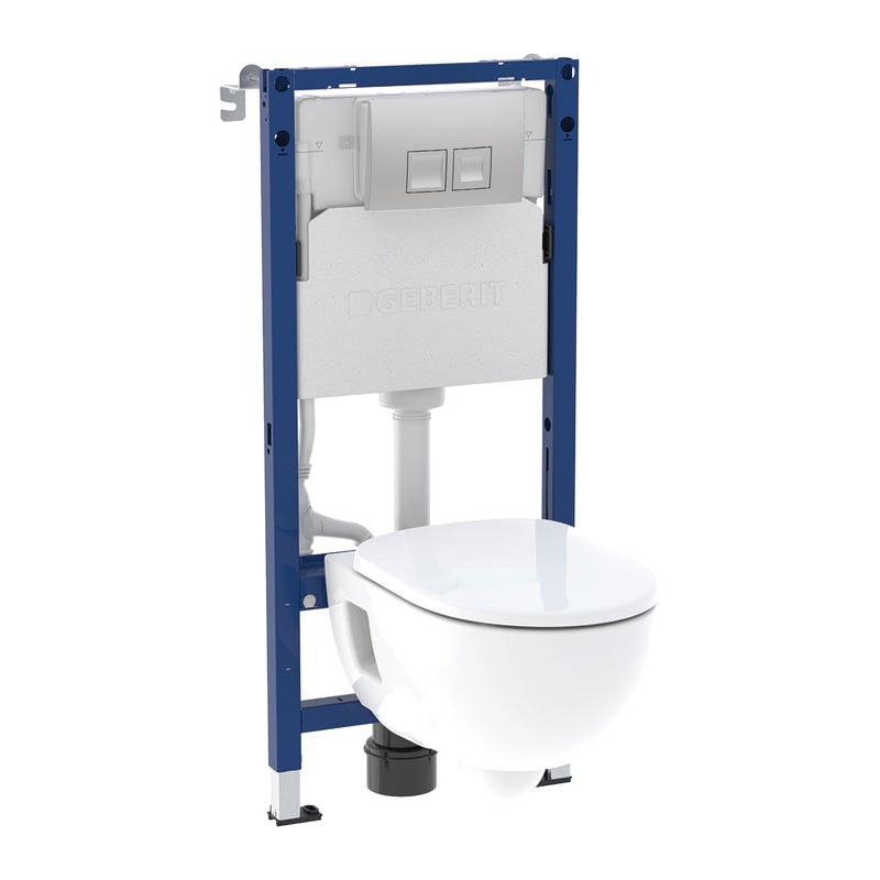 Zestaw podtynkowy WC Libris + miska WC Sand bezkołnierzowa + deska wolnoopadająca + przycisk Delta 25 srebrny mat Geberit