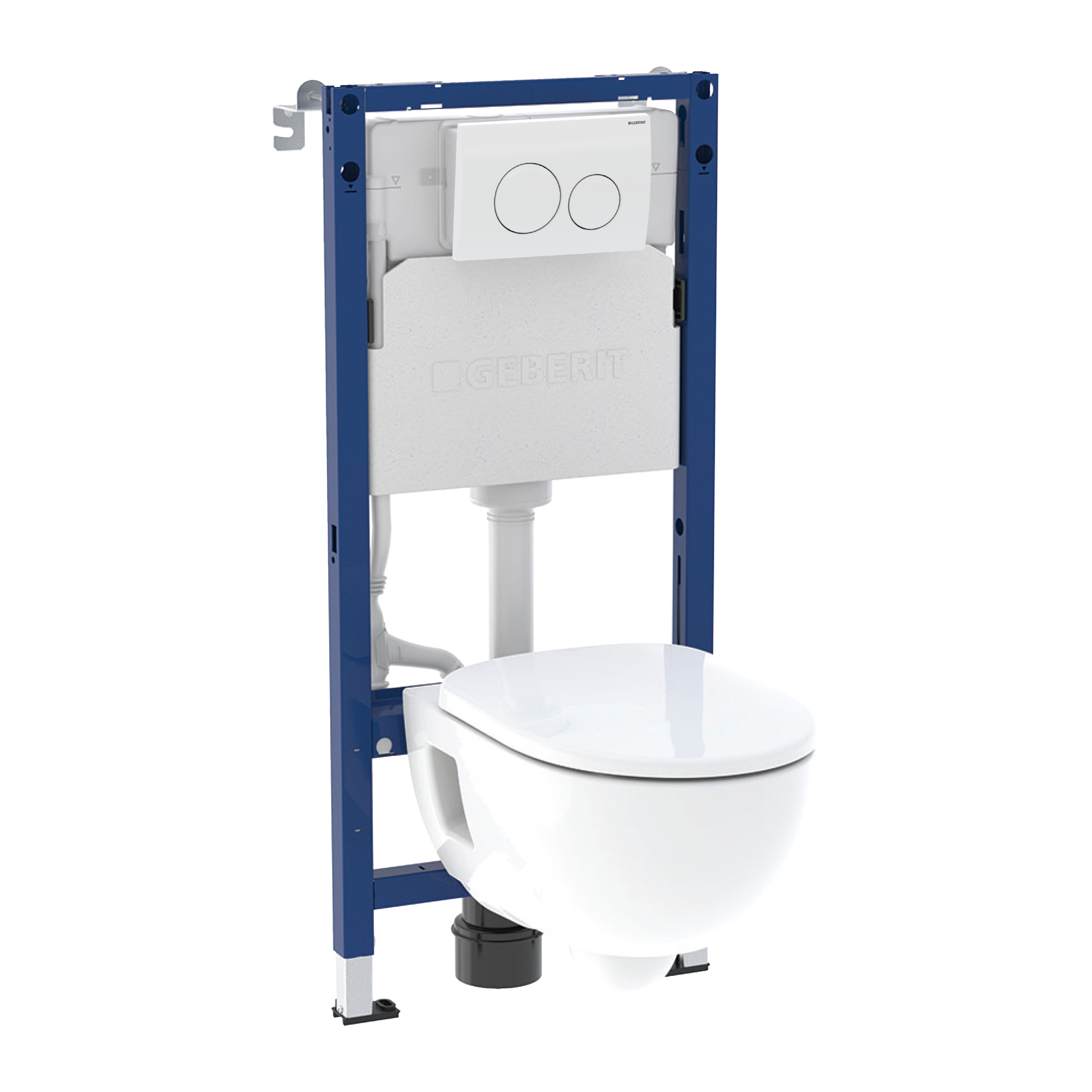 Zestaw podtynkowy WC Libris + miska WC Sand bezkołnierzowa + deska wolnoopadająca + przycisk Delta 20 biały Geberit