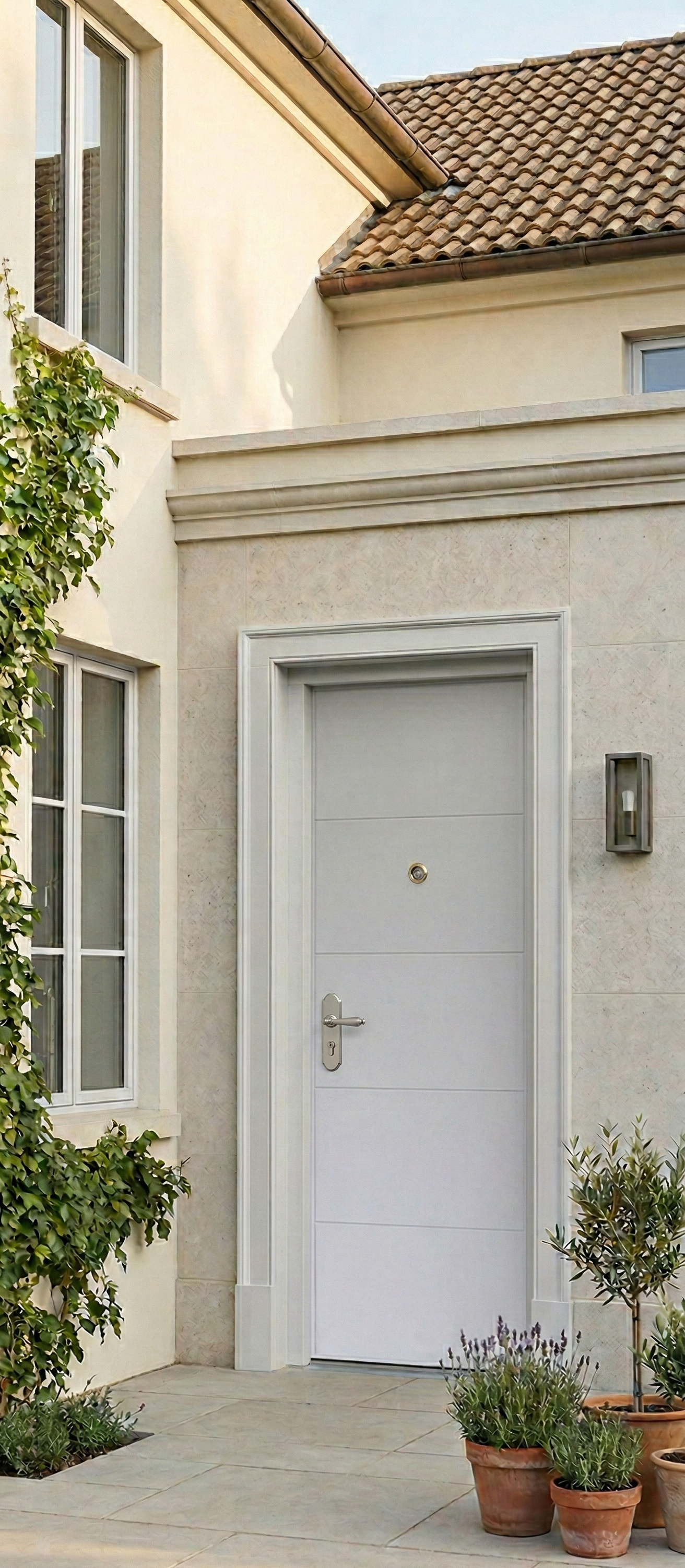 PANEL PUERTA ACORAZADA CARA EXTERIOR PVC BLANCO VT5  - 2