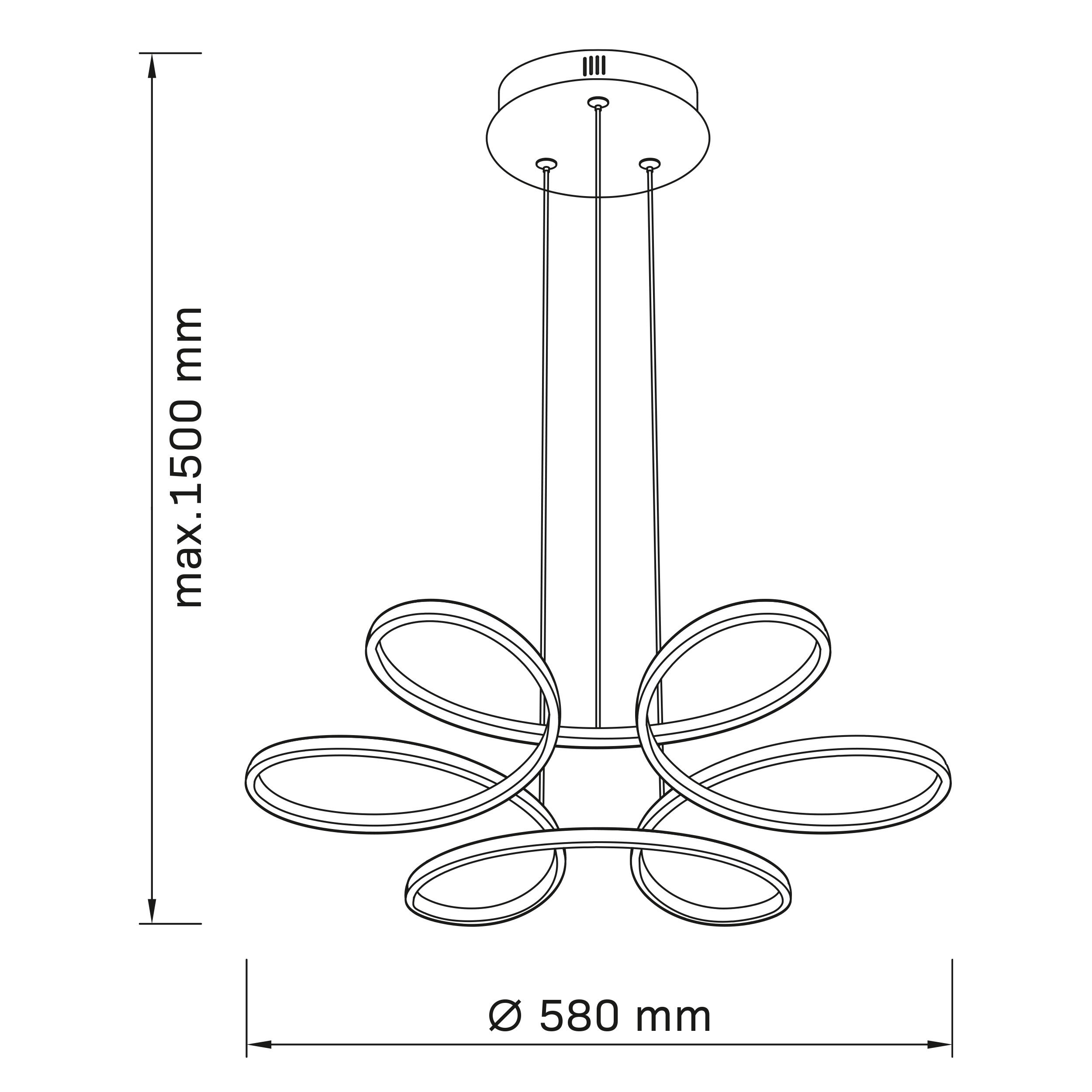 Lampa wisząca Fiore Gold z pilotem LED 5500 lm 40W barwa od ciepłej do zimnej złota Goldlux - 3