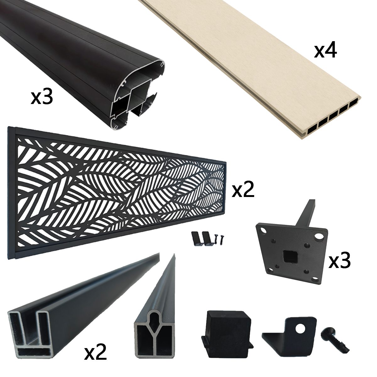 Leroy Merlin Recinzione 2 pannelli in composito di legno e plastica (wpc) beige Dolma H 124 cm