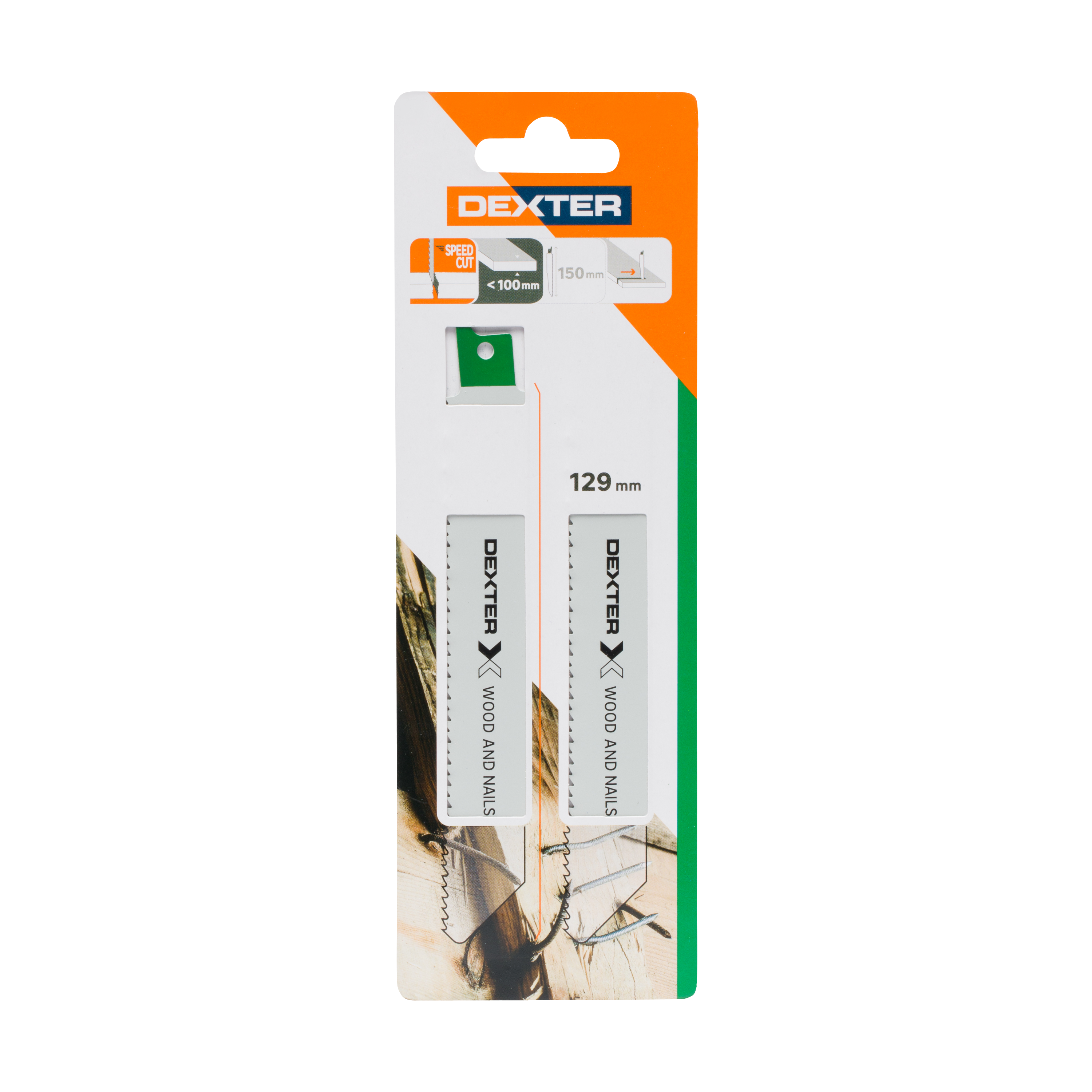 Lot de 2 lames bois coupe droite 100 mm DEXTER pour scie sabre - 3