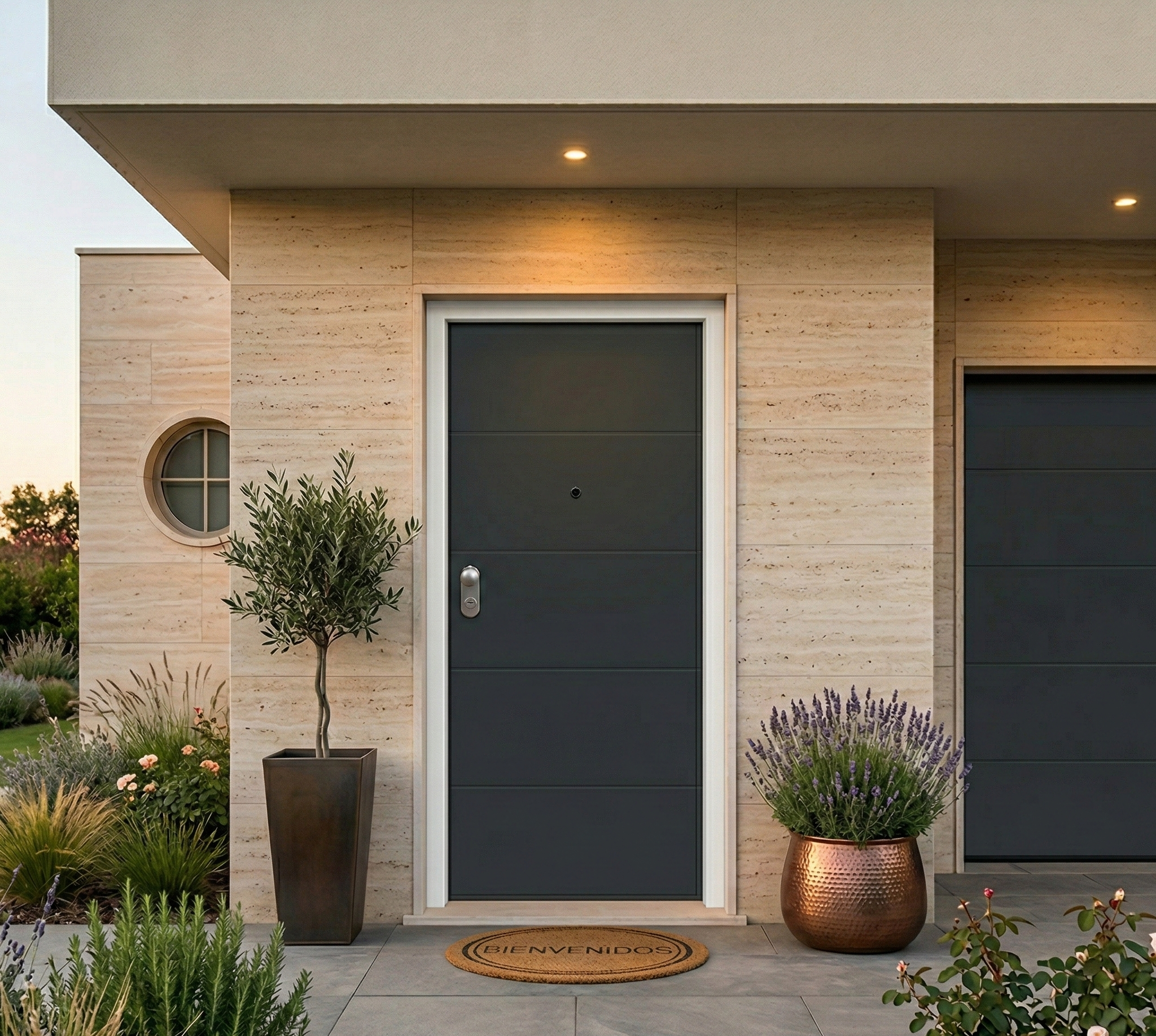 PUERTA ACORAZADA VT5 GRIS Y BLANCA  DERECHA - 3