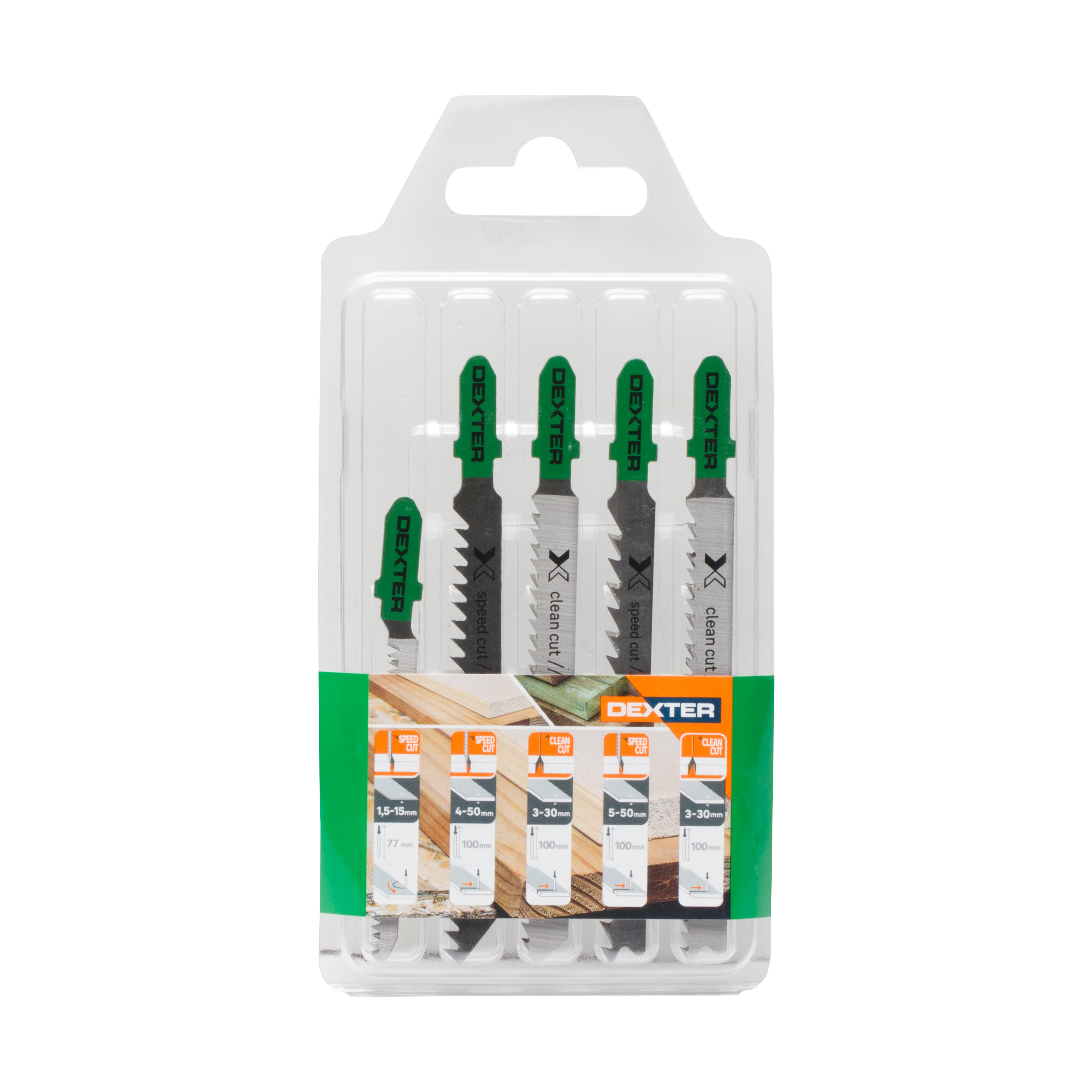 5 lâminas para serra tico tico cónico 76 mm Dexter - 5