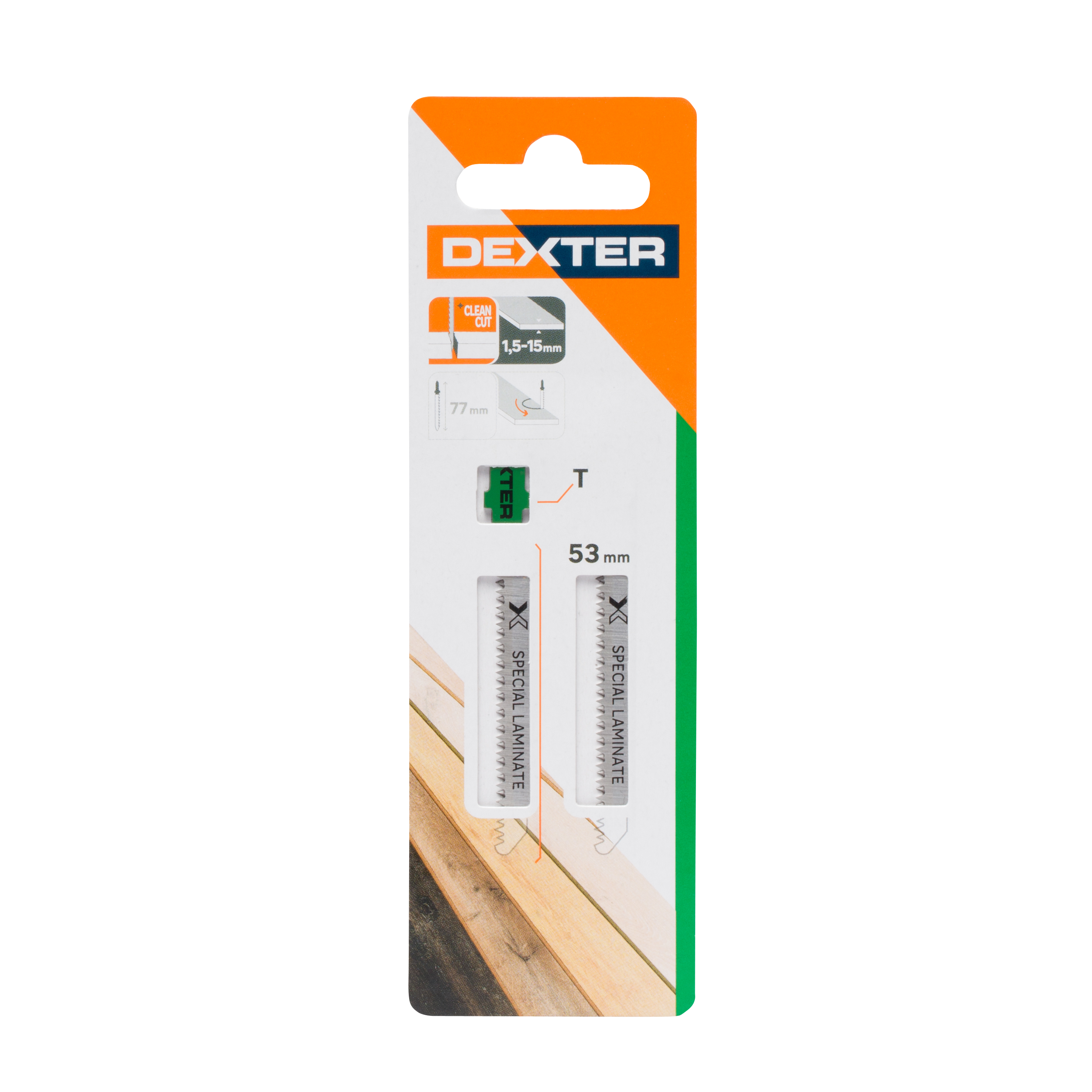 Brzeszczot do wyrzynarki T do laminatu 1.5-15 mm CL/CU 2 szt. Dexter - 5