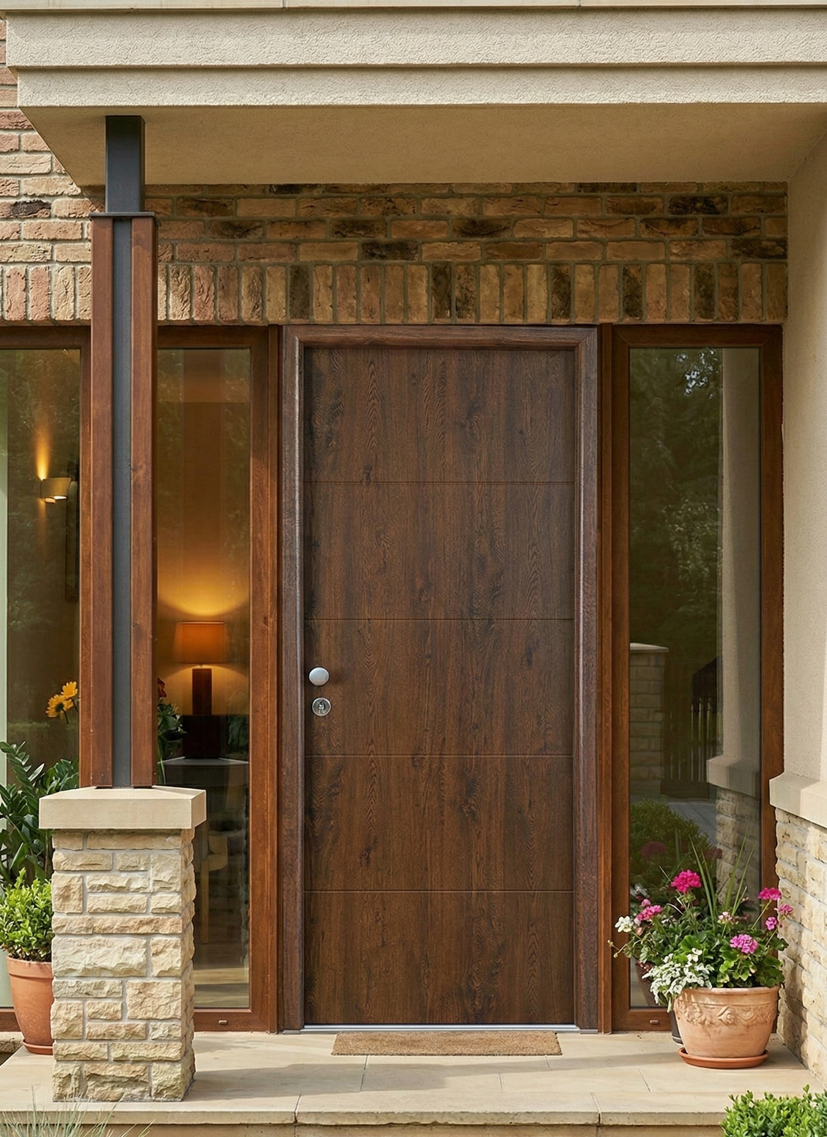 PUERTA ENTRADA RESIDENCIAL LACADA NOGAL VT5 90 CM DERECHA - 2