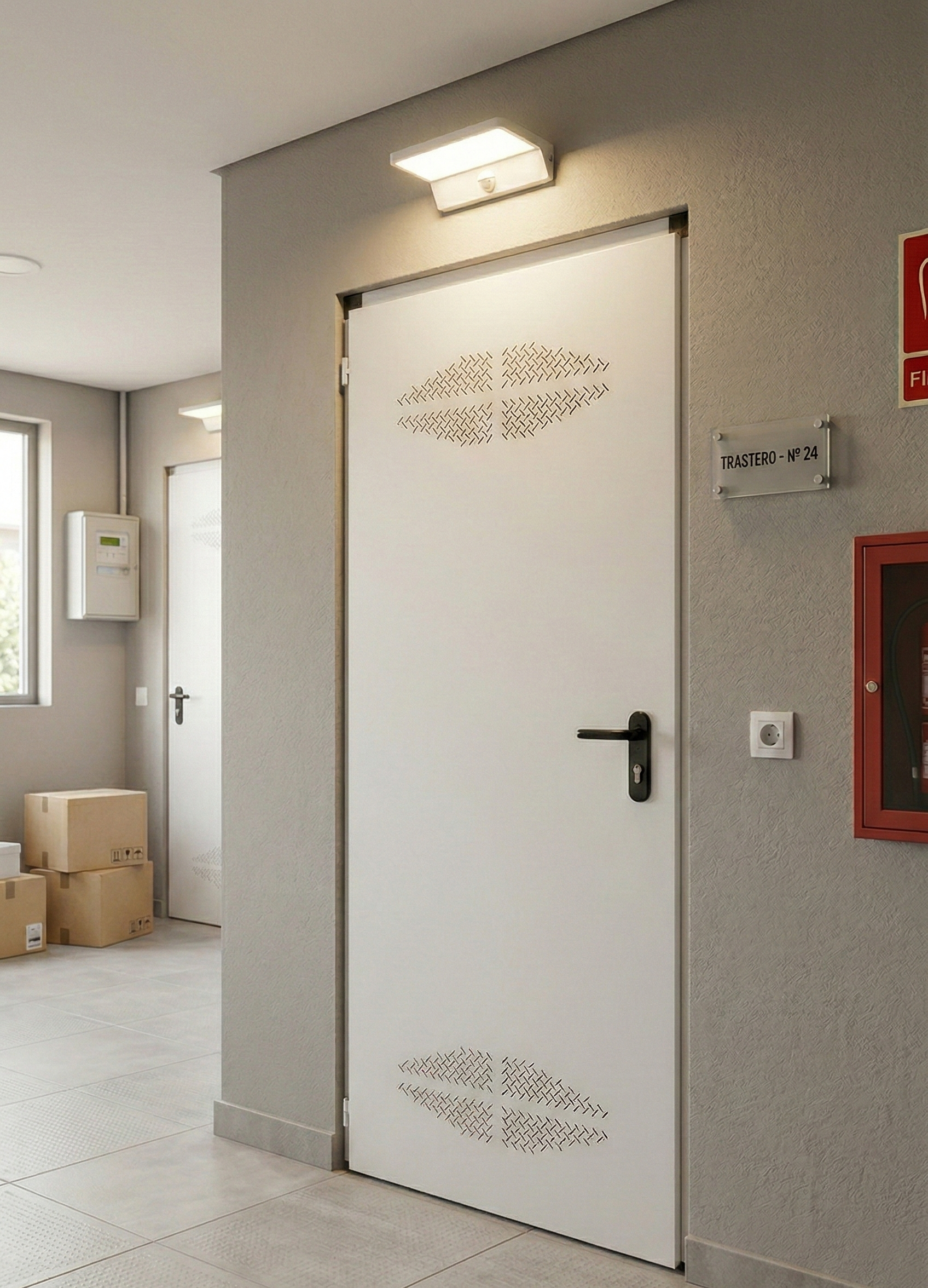 PUERTA SERVICIO MULTIUSO BLANCA CON REJILLA 89CM REVERSIBLE - 2