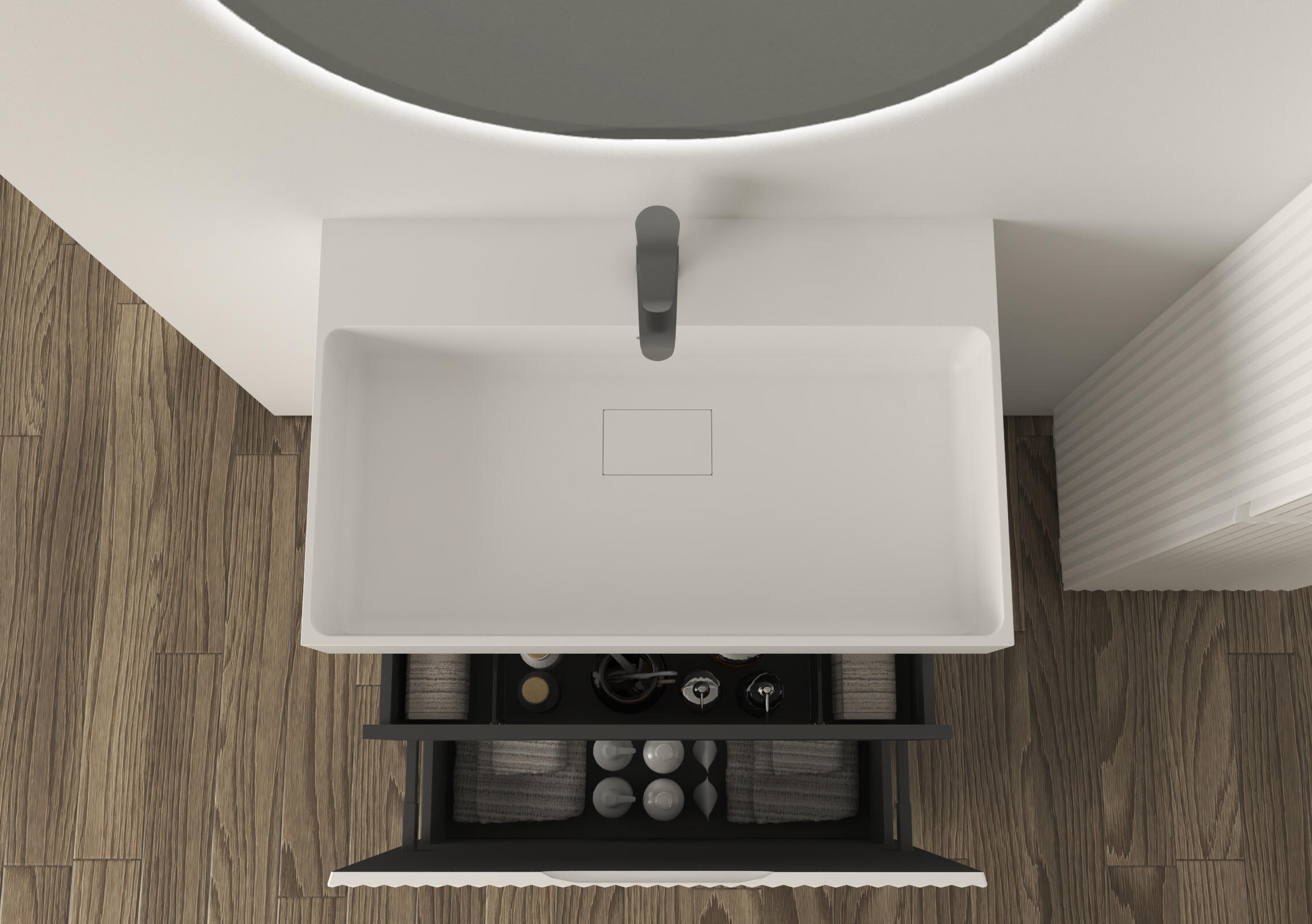 Lavabo a incasso rettangolare Modula H 11.5 cm in resina bianco - 2