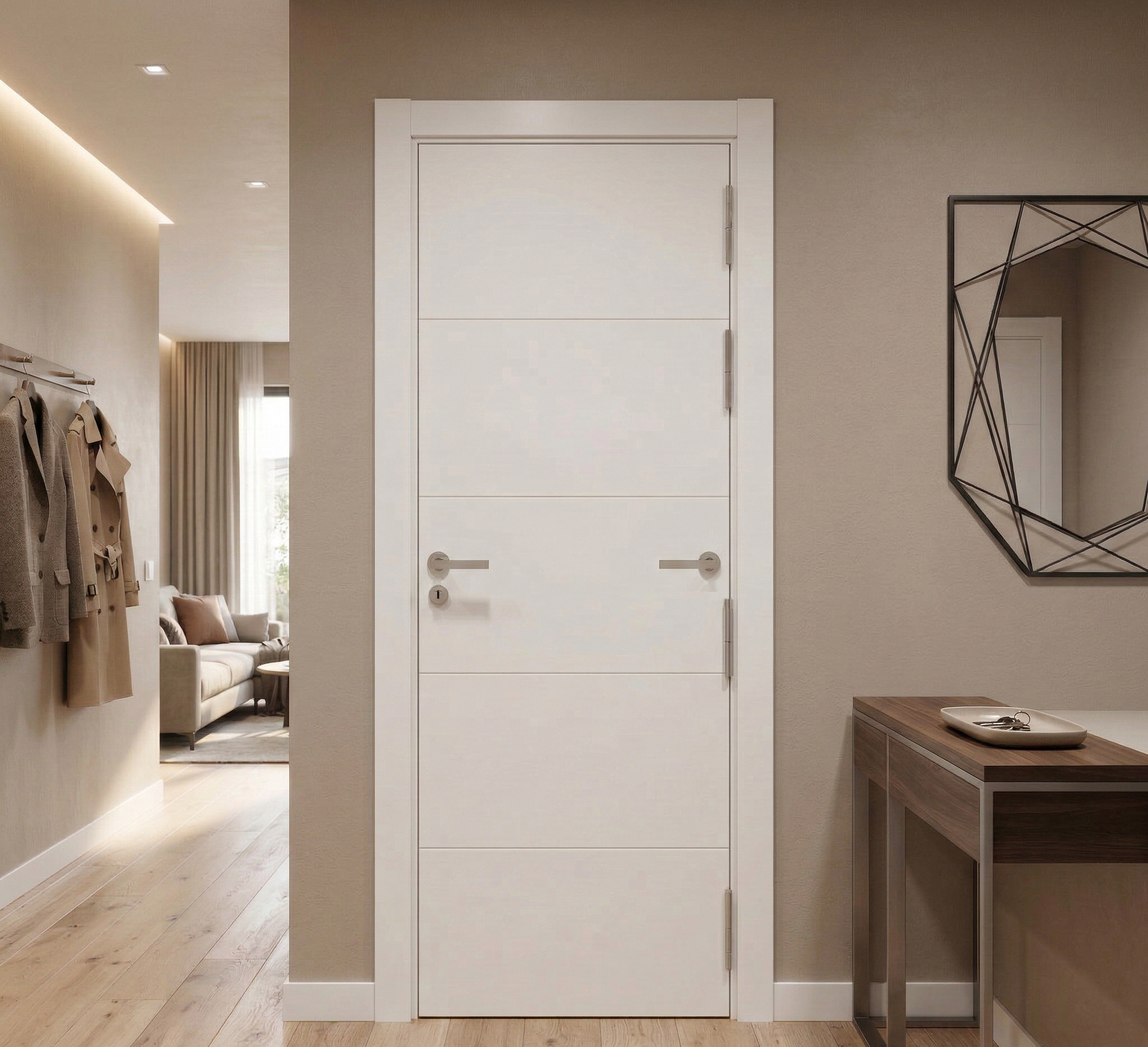 PUERTA INTERIOR BLINDADA VT5 LACADA BLANCA 3 PUNTOS IZQUIERDA - 3