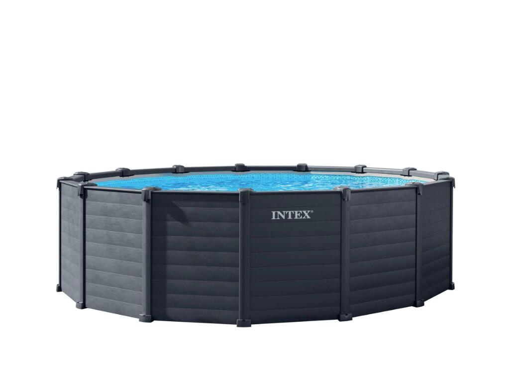 Piscina elevada de PVC negra redonda 4.78x4.78x1.24 m con depuradora de arena y escalera de seguridad INTEX - 7