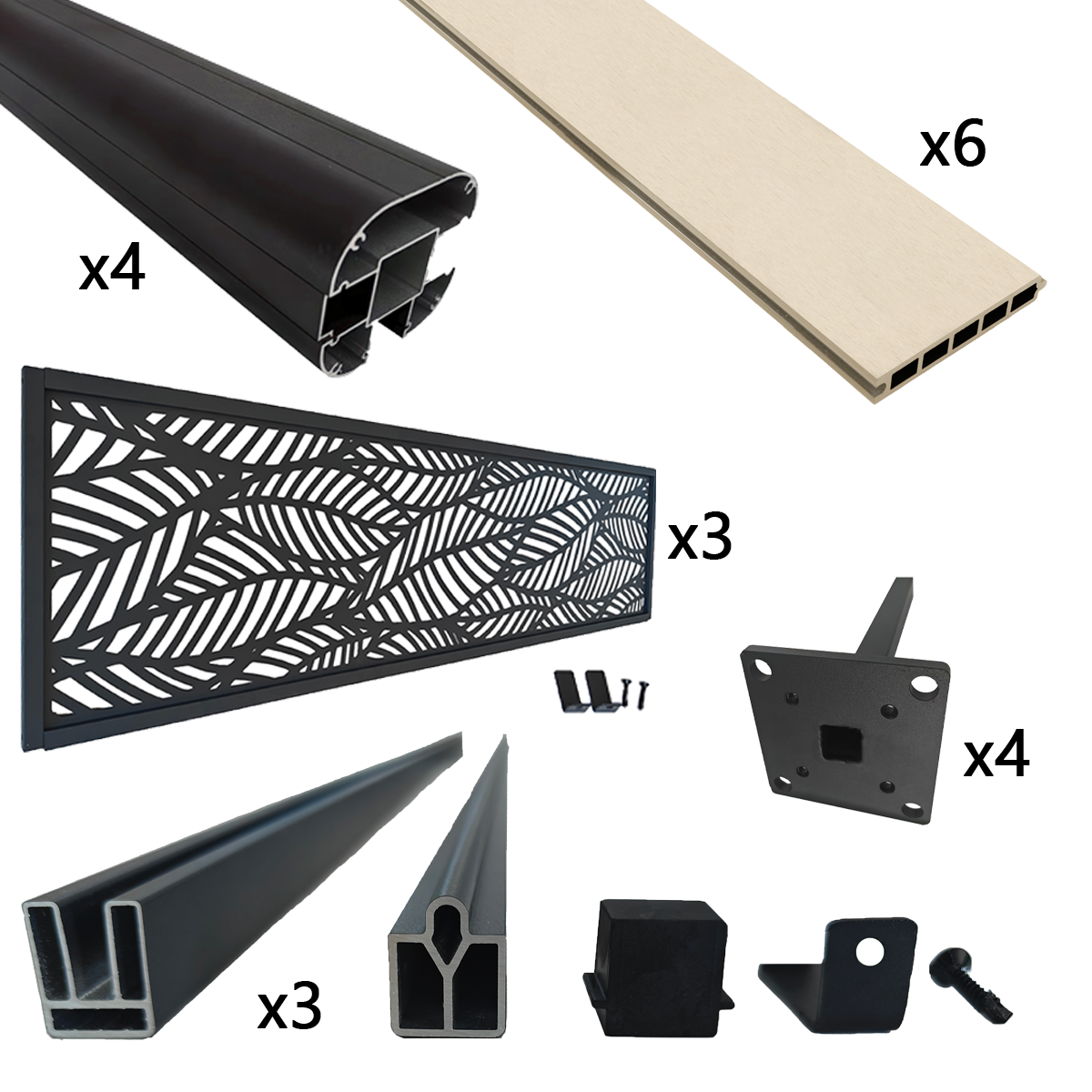 Leroy Merlin Recinzione 3 pannelli in composito di legno e plastica (wpc) beige Dolma H 124 cm