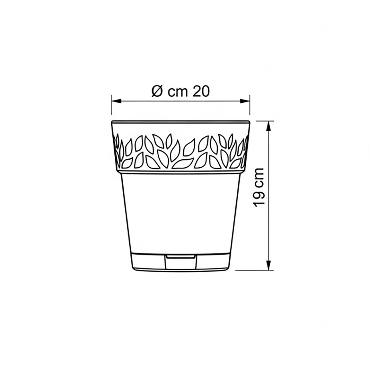 Vaso e piattino Opera Cloe STEFANPLAST in polipropilene grigio H 19 x ø 20 cm - 7