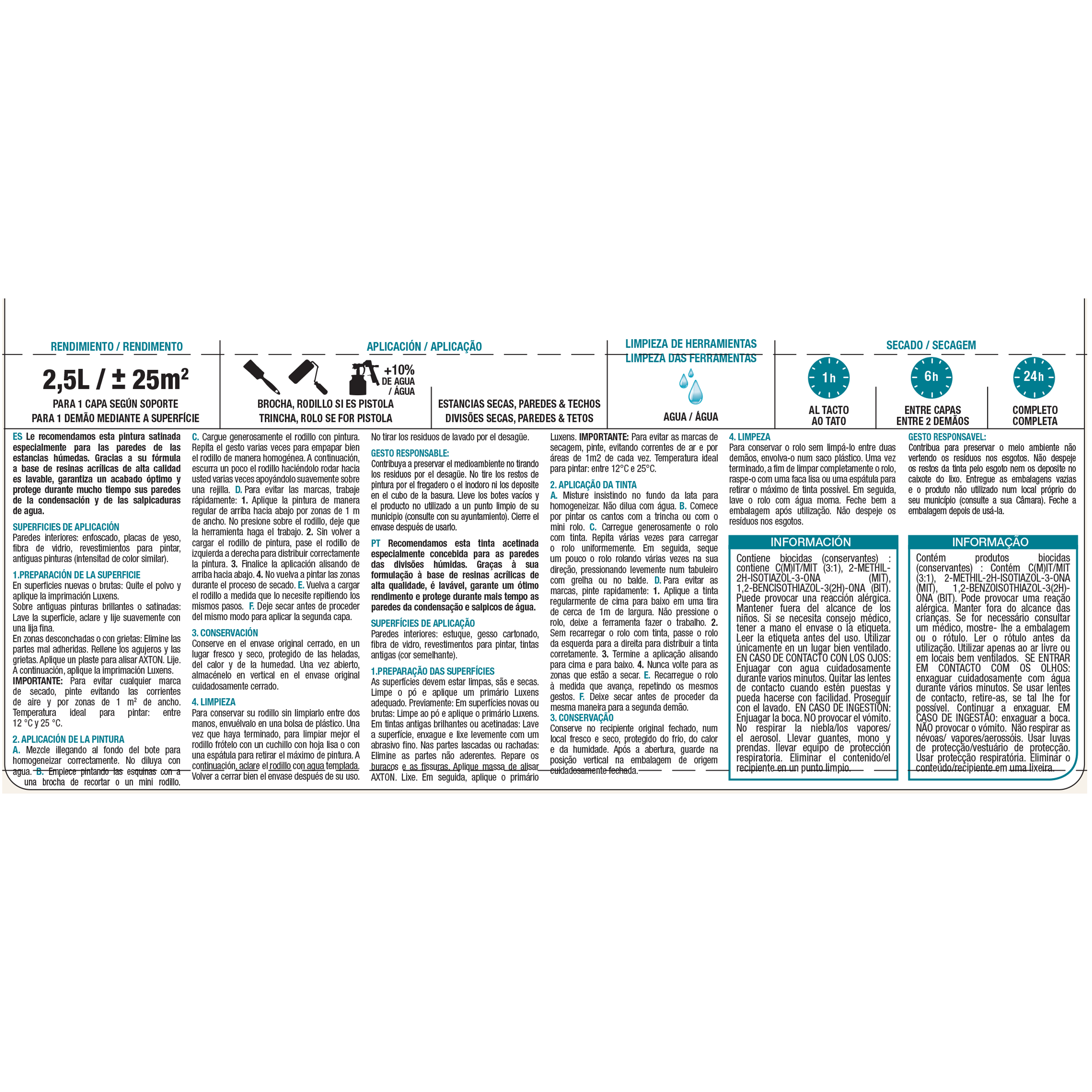 Tinta decorativa LUXENS 2.5L BRANCO ACETINADO - 3