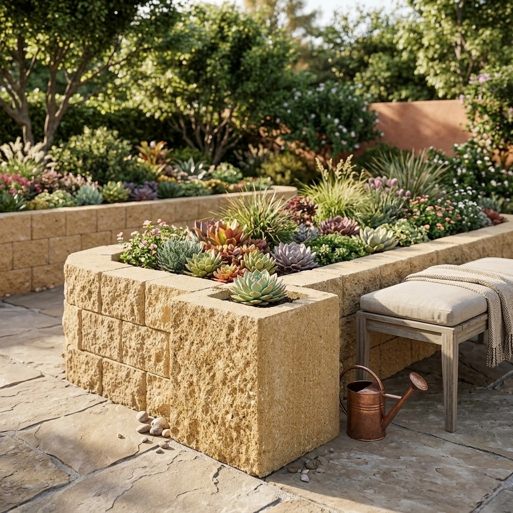 BLOQUE DE HORMIGÓN SPLIT MEDIO ALBERO 19X19X19 CM - 2