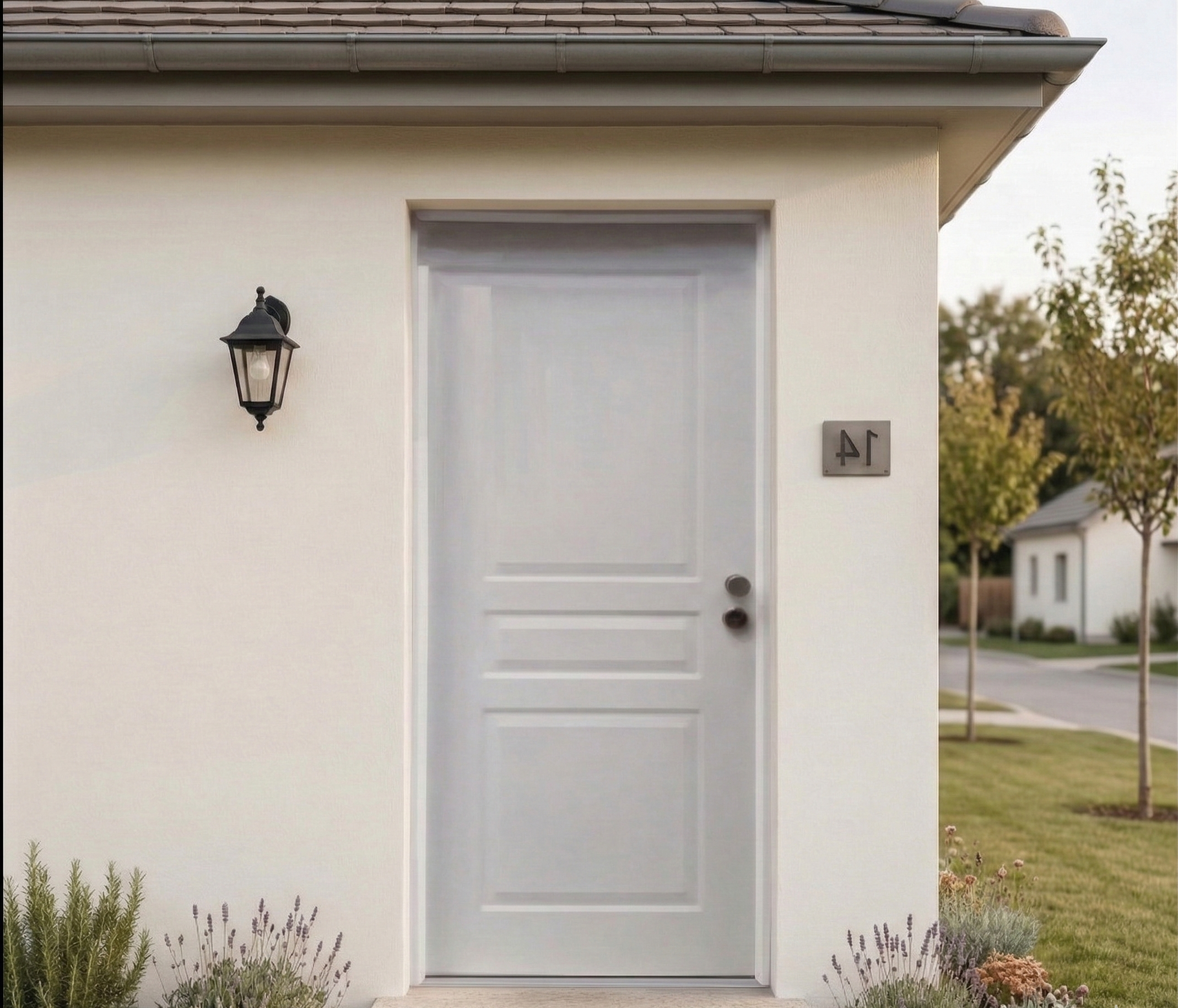  PUERTA ENTRADA BLINDADA LACADA BLANCA 89 CM IZQUIERDA   - 2