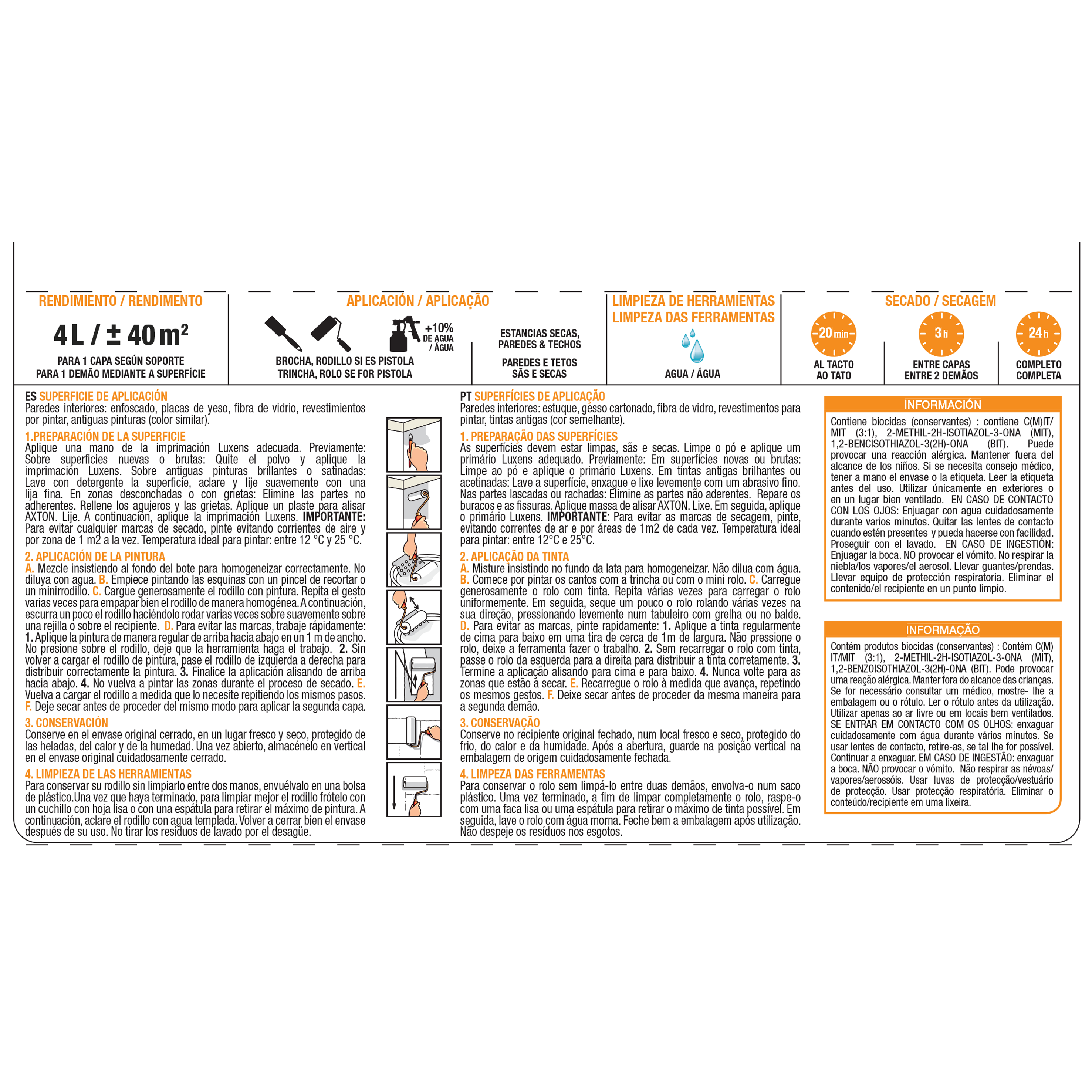 Tinta de interior mate 4L granit 5 Luxens basic - 5