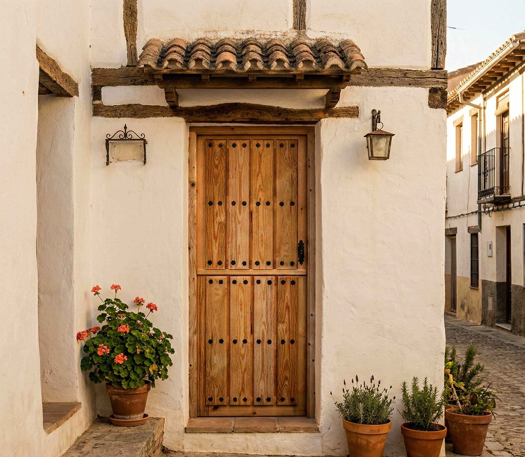 PUERTA ENTRADA CASTELLANA MACIZA MADERA CASTAÑO IZQUIERDA - 2