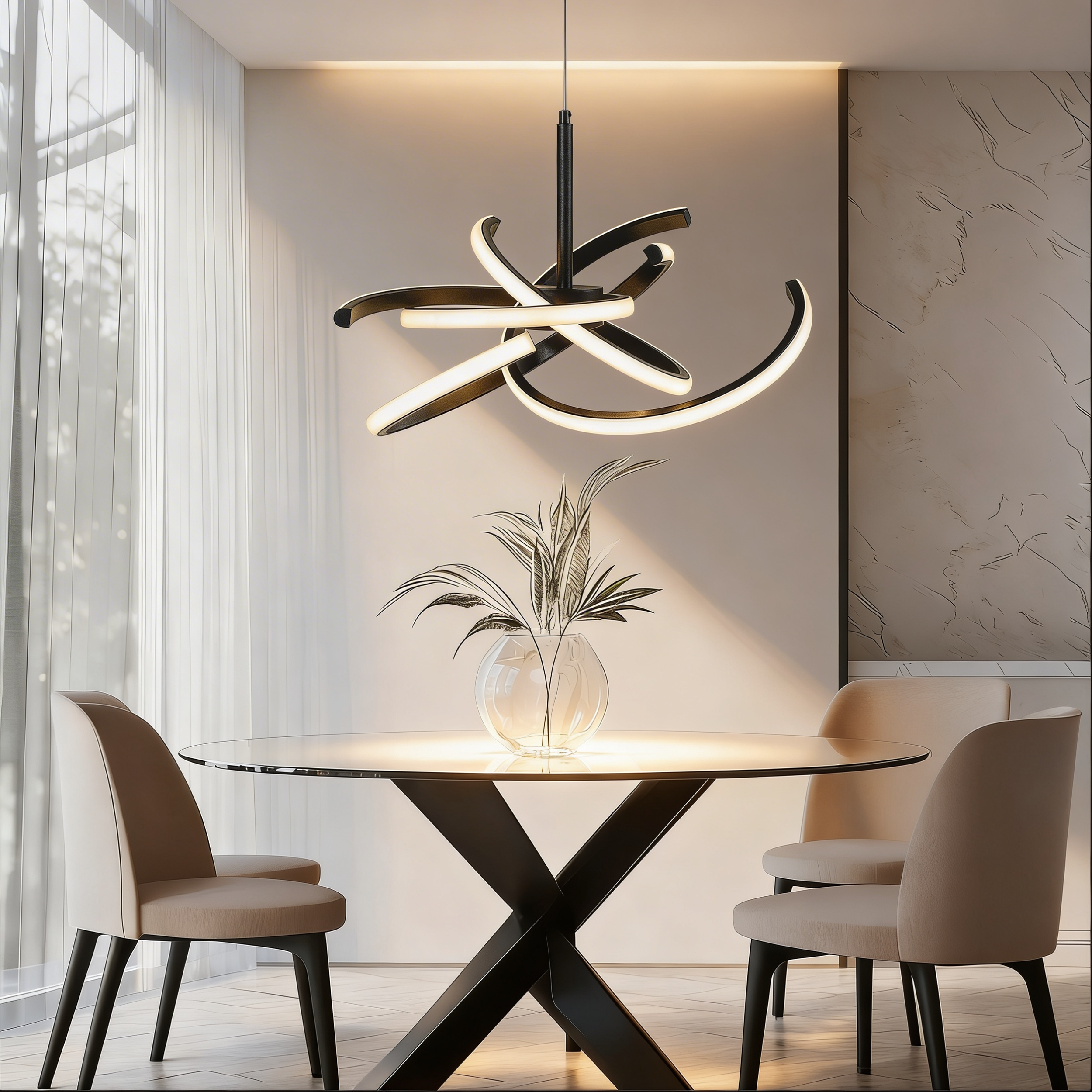 Lampa wisząca Spider LED 3300 lm 33W barwa od ciepłej do zimnej czarna Light Prestige - 2