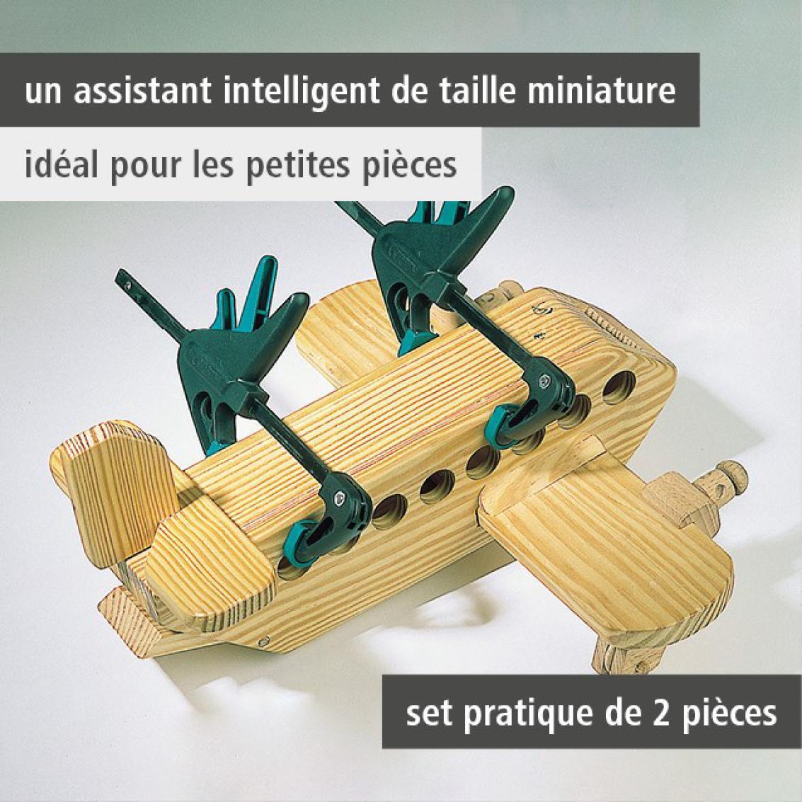 Lot de 2 mini serre-joints à une main WOLFCRAFT, 110 mm - 5