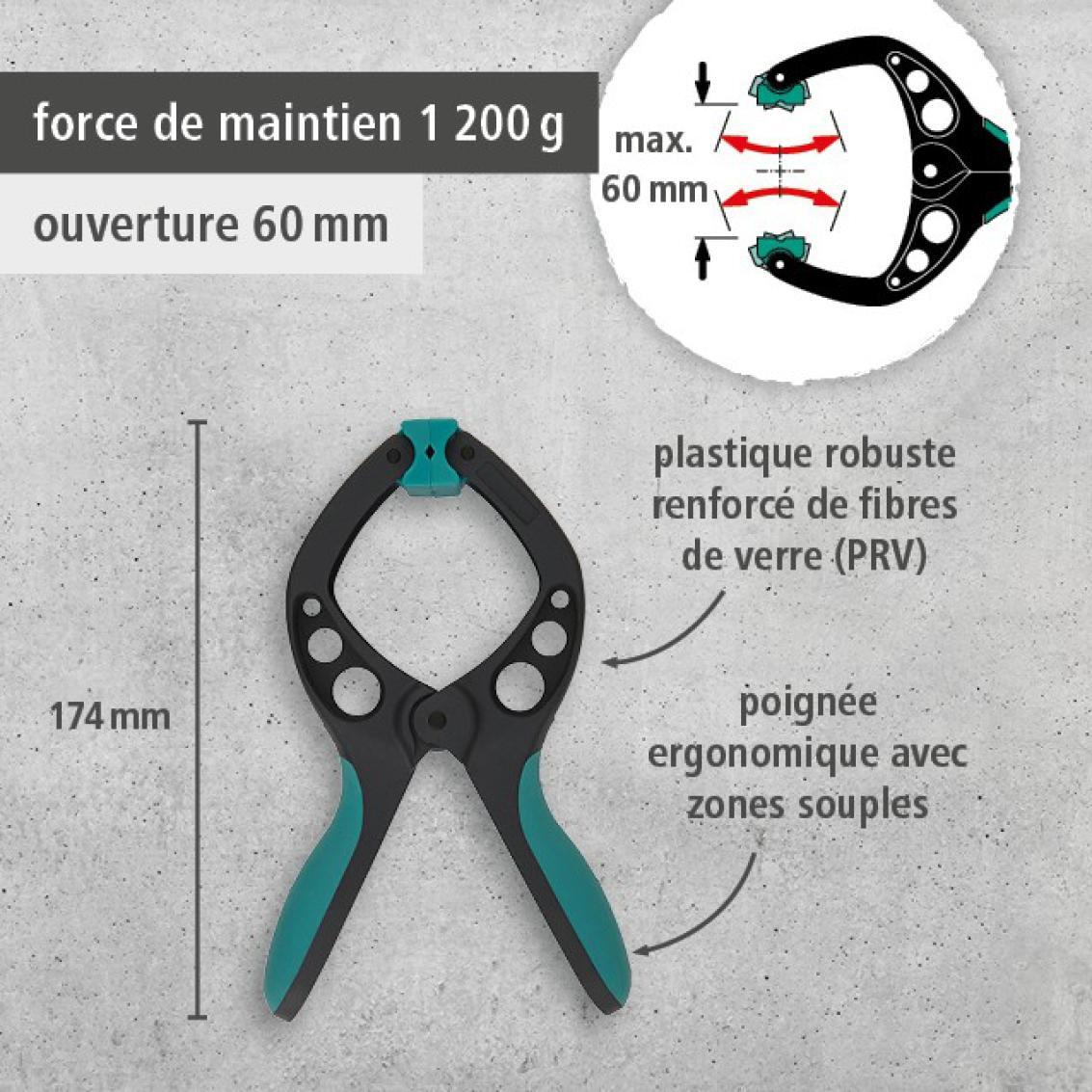 Pince à vis à ressort WOLFCRAFT, 60 mm - 2
