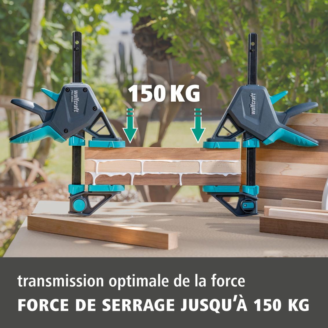 Serre-joint à une main WOLFCRAFT, 700 mm - 10