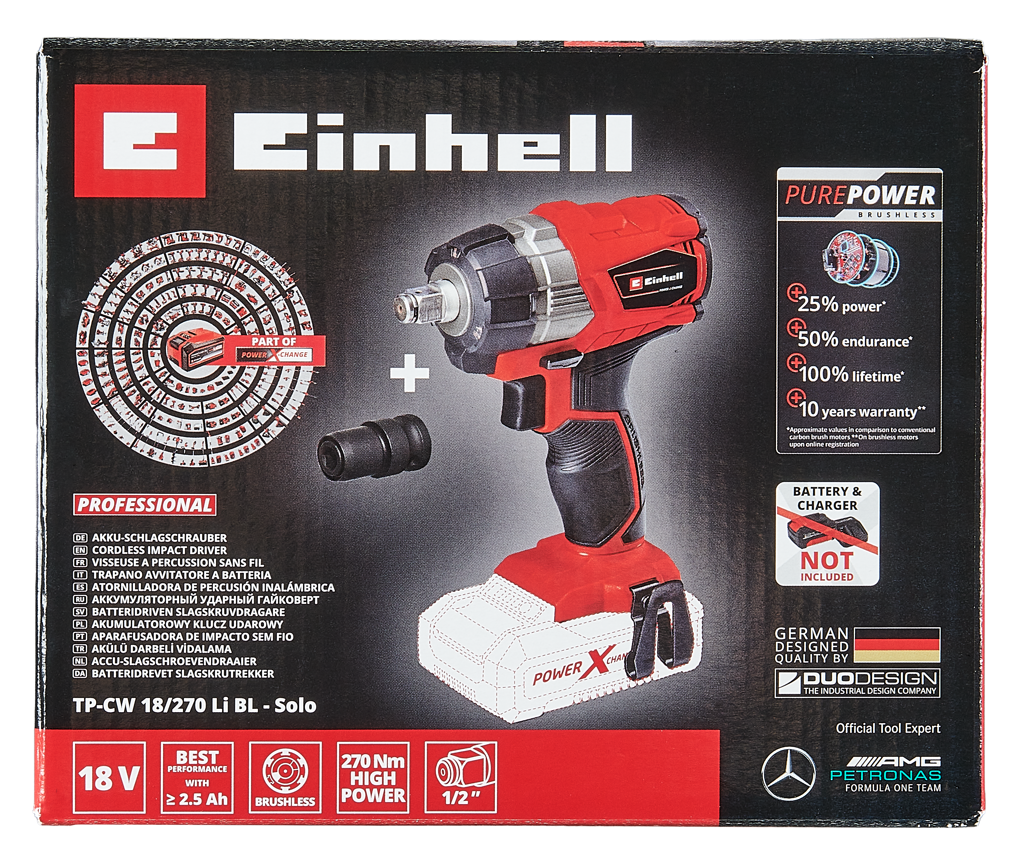 Klucz udarowy akumulatorowy LI 18V 270NM 0AK Power X-Change Einhell - 5