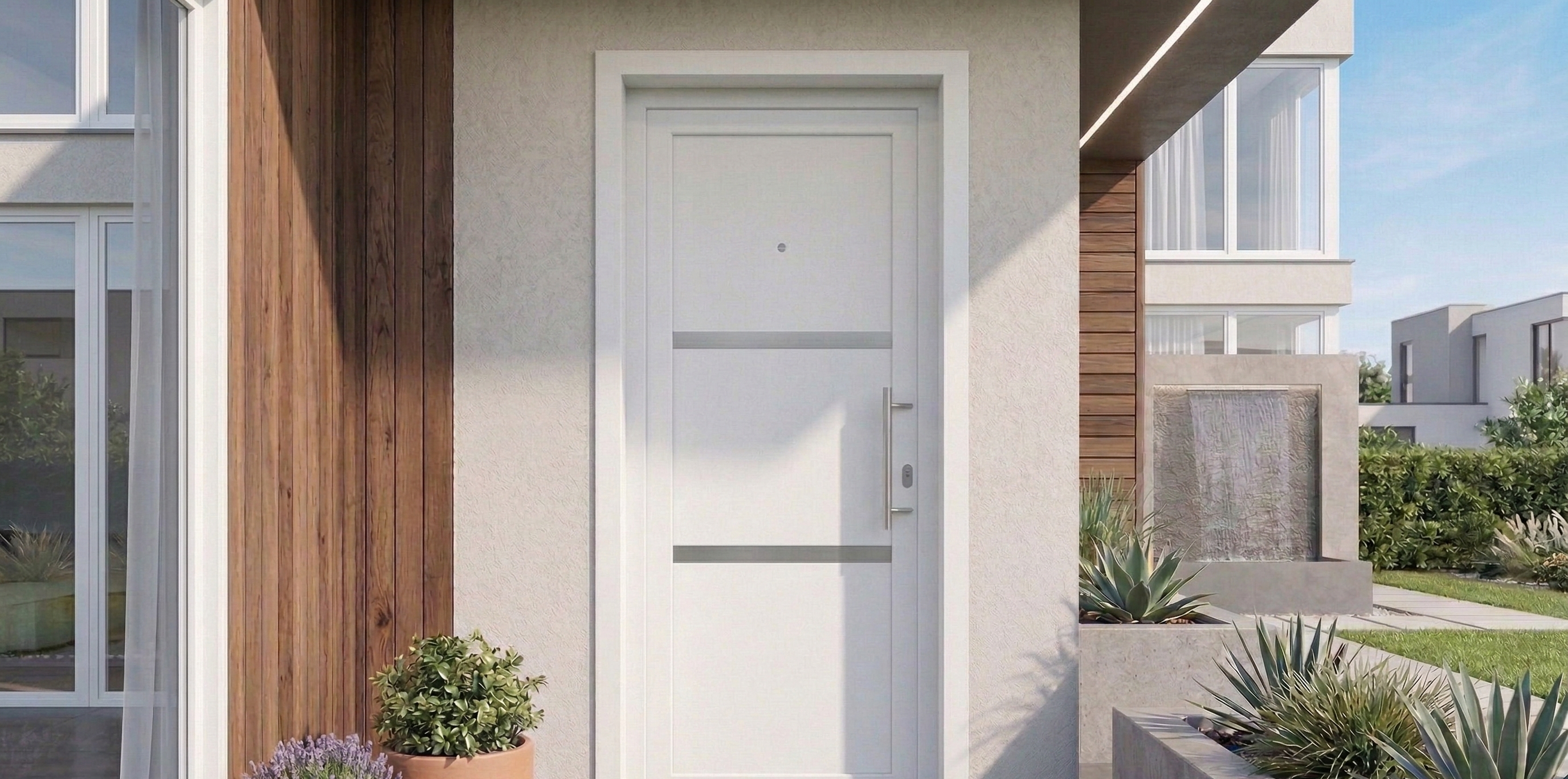 PUERTA ENTRADA PVC BLANCO 90CM IZQUIERDA - 3