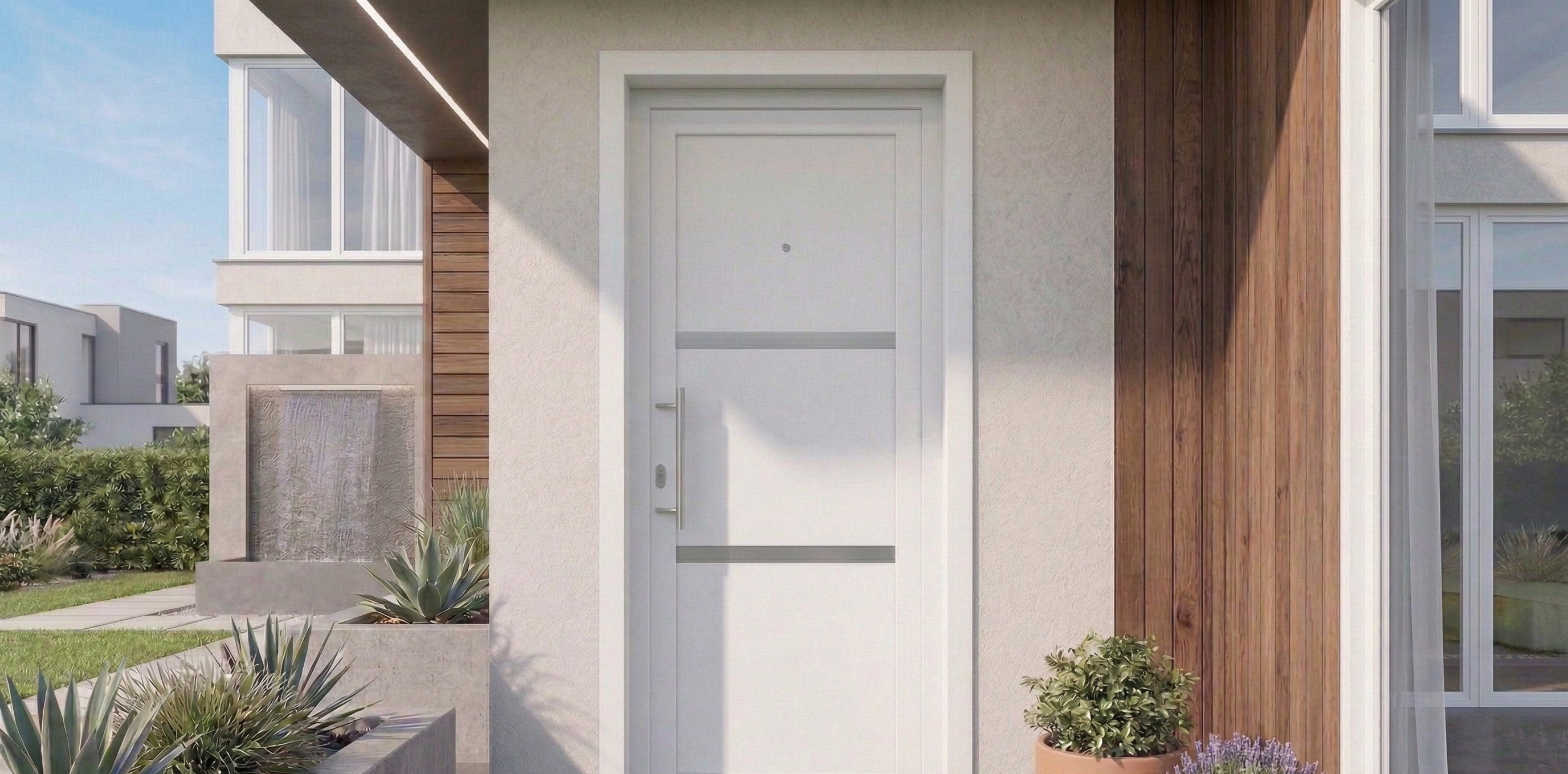 PUERTA ENTRADA PVC BLANCO 90X210CM DERECHA - 3