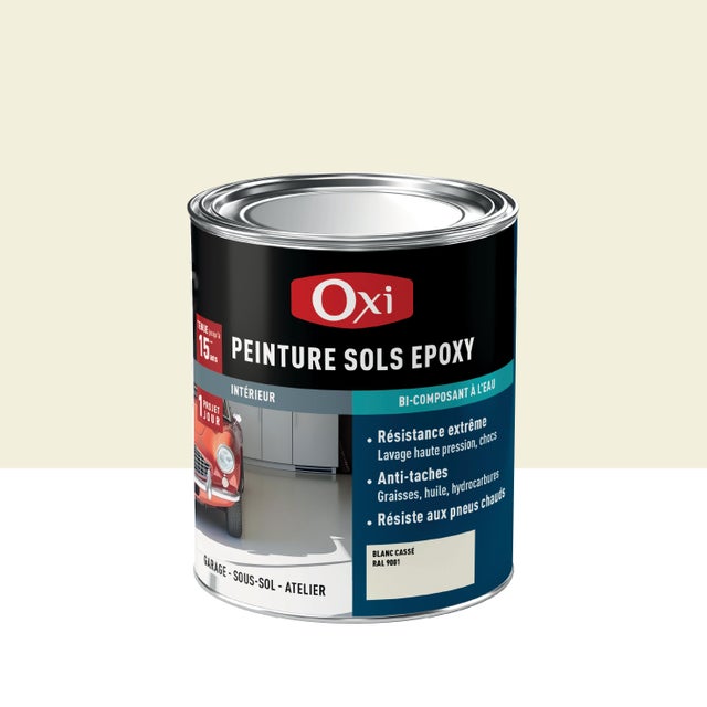 Peinture sol Epoxy OXI 9001 Blanc cassé satiné 0.3l
