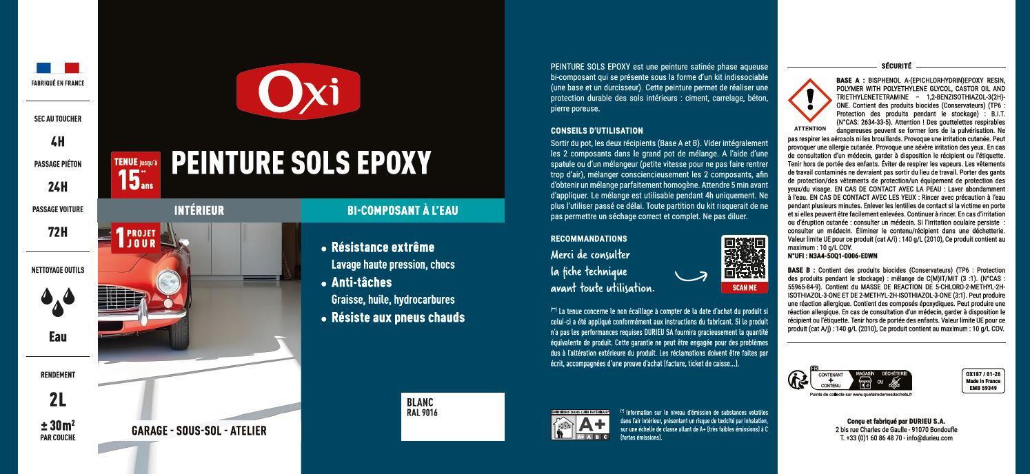 Peinture sol Epoxy OXI 7043 Gris carbonne satiné 2l - 4