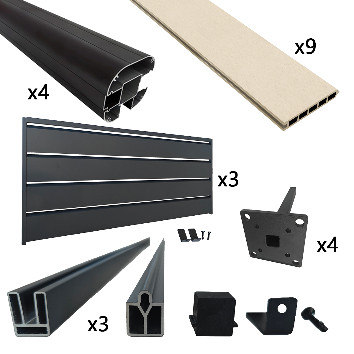 Leroy Merlin Recinzione 3 pannelli in alluminio beige Dolma H 180 cm