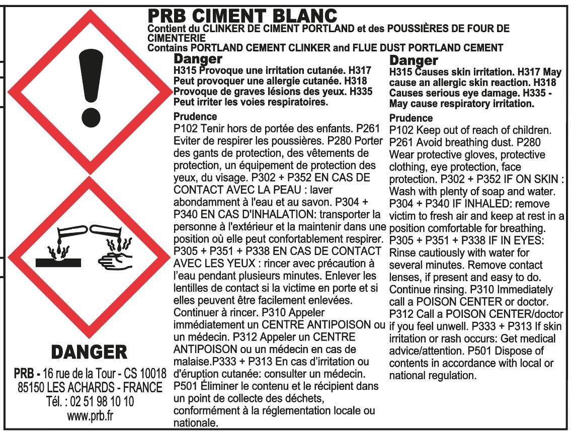 Ciment Blanc 25 kg - PRB  - 2