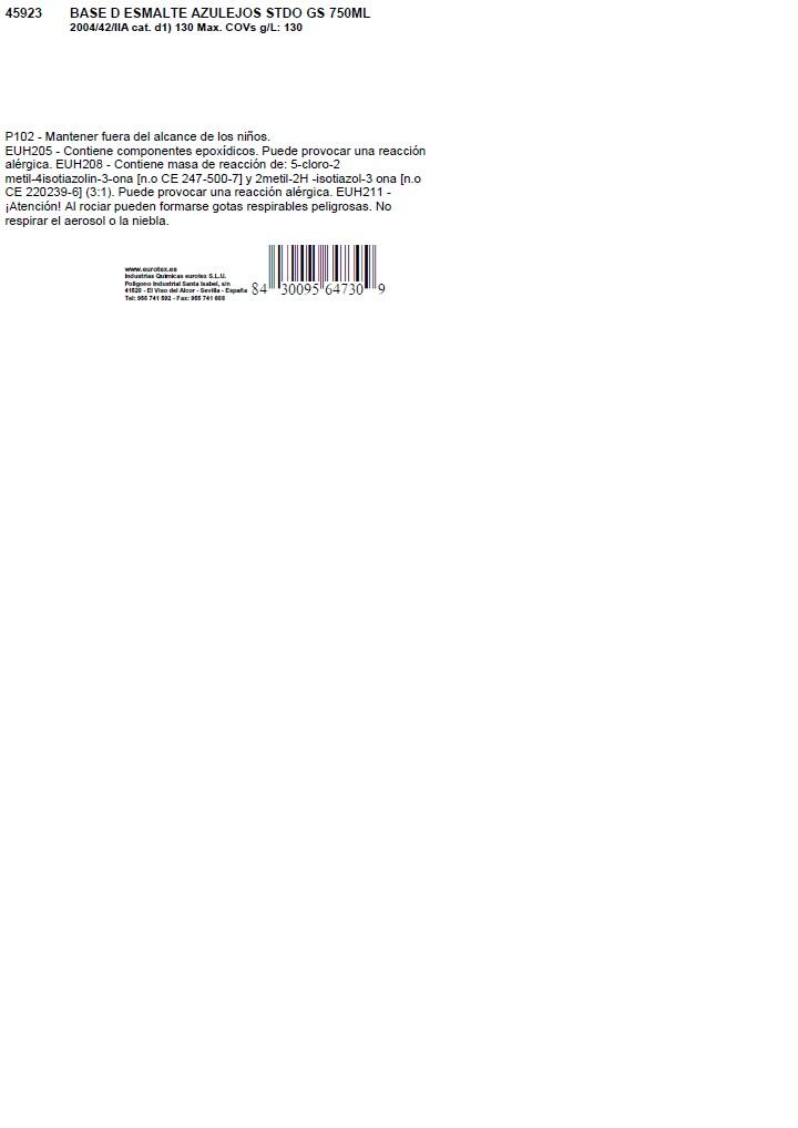 BASE ESMALTE ACRILICO SATINADO AZULEJOS EUROTEX 750ML TONOS MEDIOS - 2