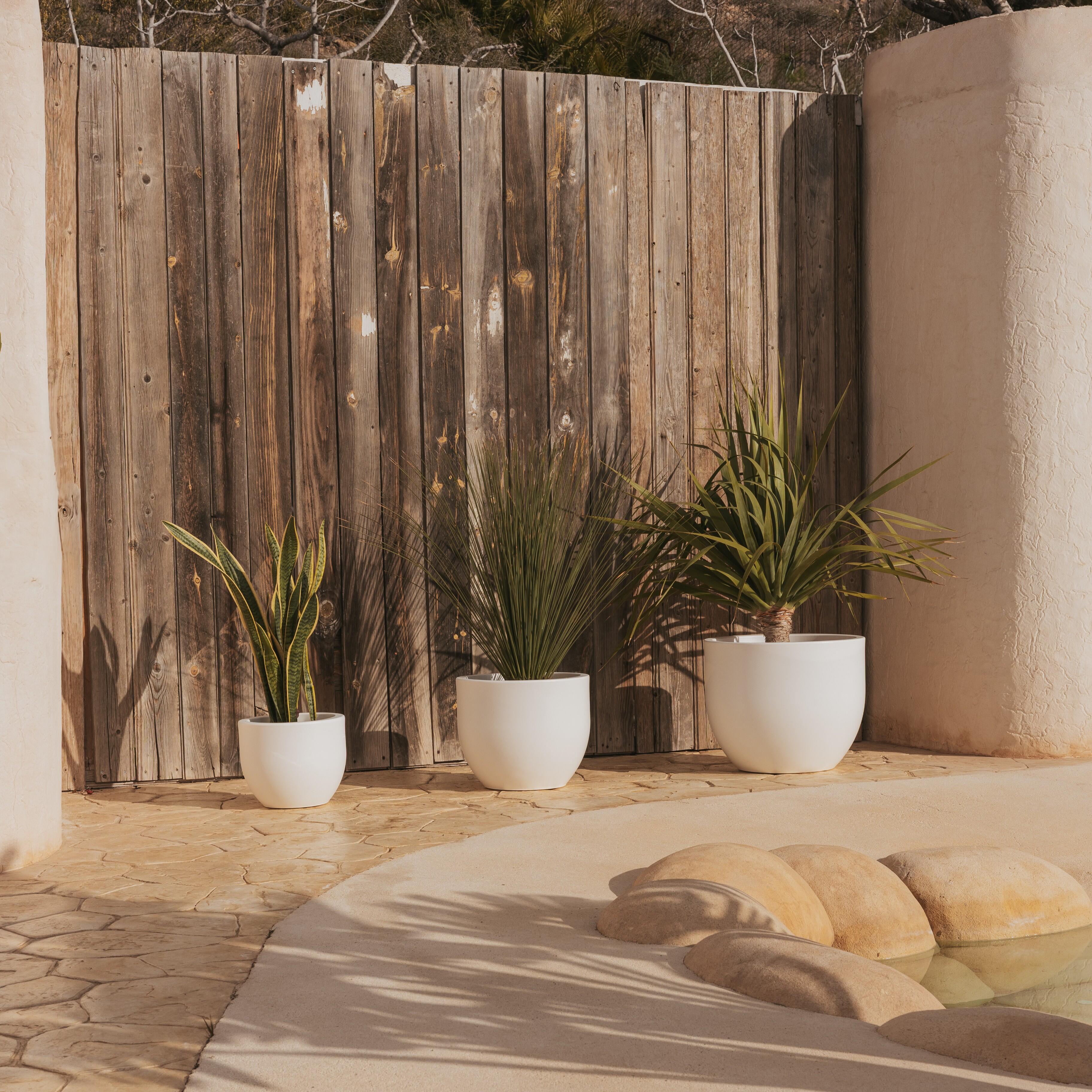 Maceta redonda de polietileno NEWGARDEN Azalea ø 30 cm y 24.7 cm altura blanco - 8