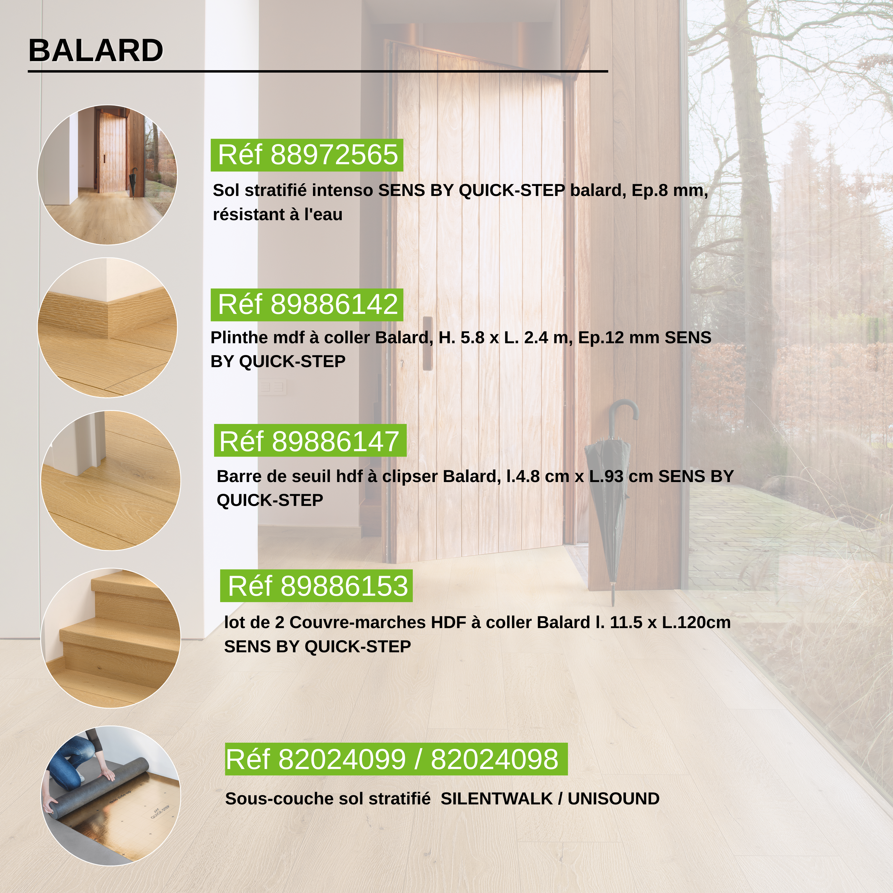 Sol stratifié Panache SENS BY QUICK-STEP balard, Ep.8 mm, résistant à l'eau - 2
