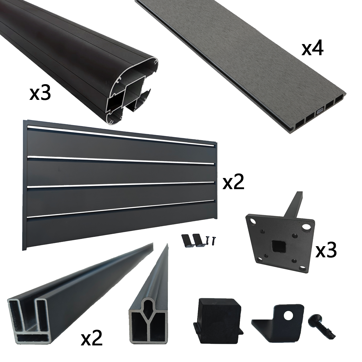Leroy Merlin Recinzione 2 pannelli in alluminio grigio antracite Dolma H 124 cm