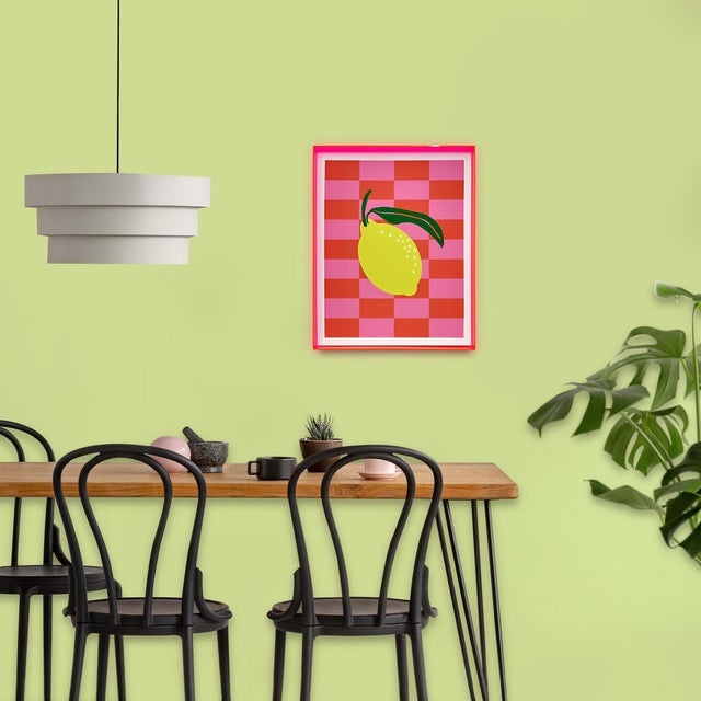 Quadro com moldura Fluorescente Lemon 30x45cm rosa
