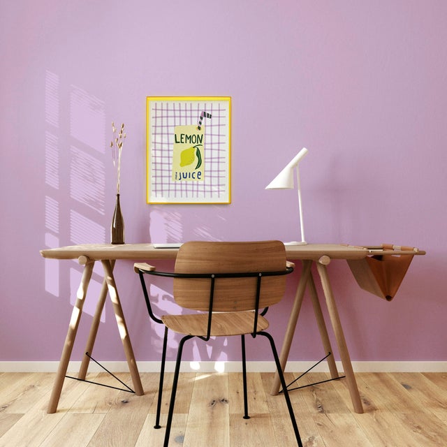 Quadro com moldura Fluorescente Lemonade 30x45cm amarelo