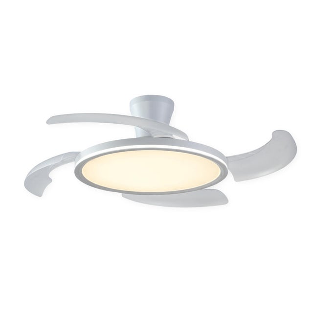 Ventyly Original Ventilatore Da Soffitto Con Luce LED Dimmerabile, 120 Cm, Motore DC Silenzioso, 6 Velocità, Telecomando Con Timer | Pale Reversibili Bianco/Legno, Regolazione Altezza 30-60 Cm - 4