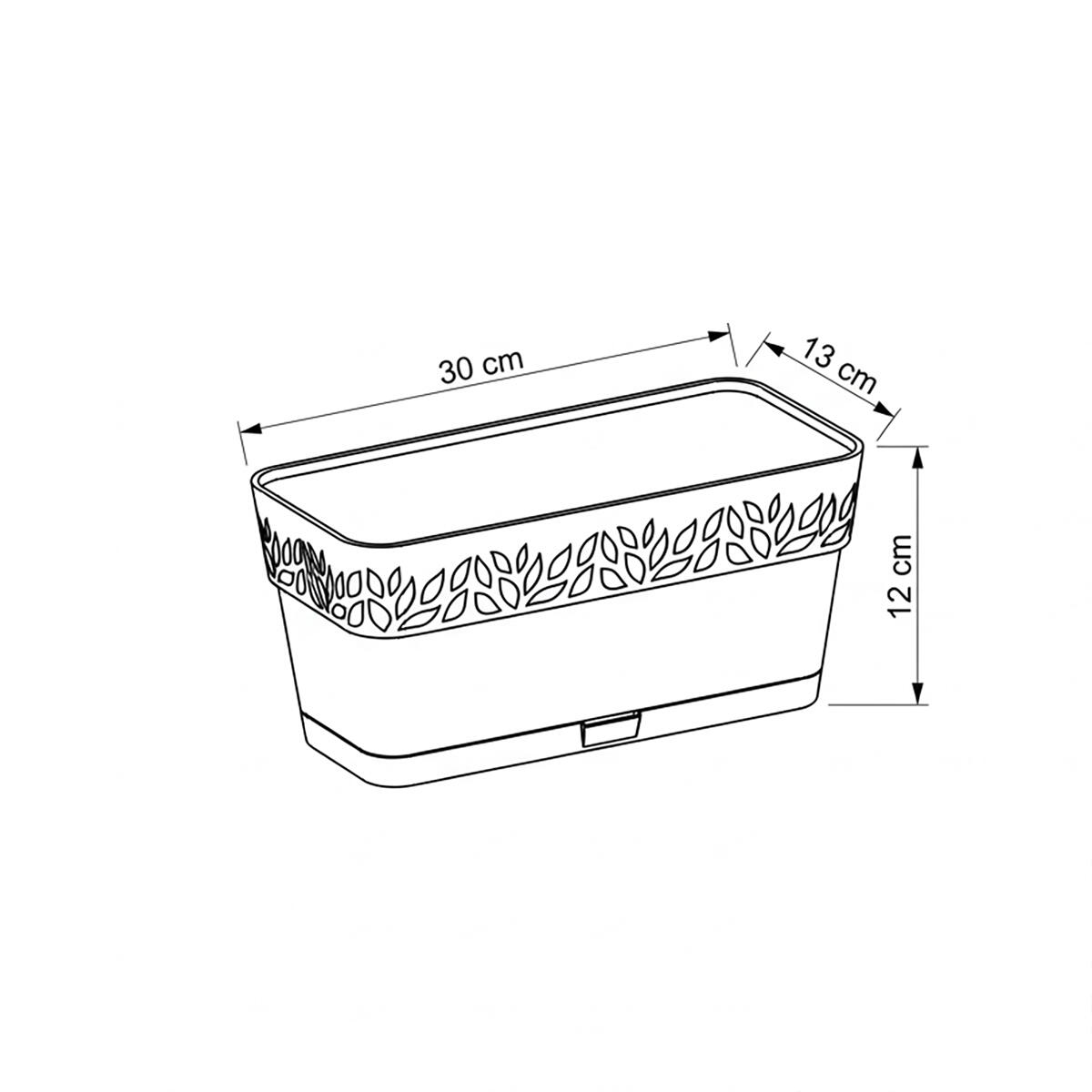 Vaso e piattino Opera Cloe STEFANPLAST in polipropilene antracite H 12 x L 50 x P 13 cm - 4